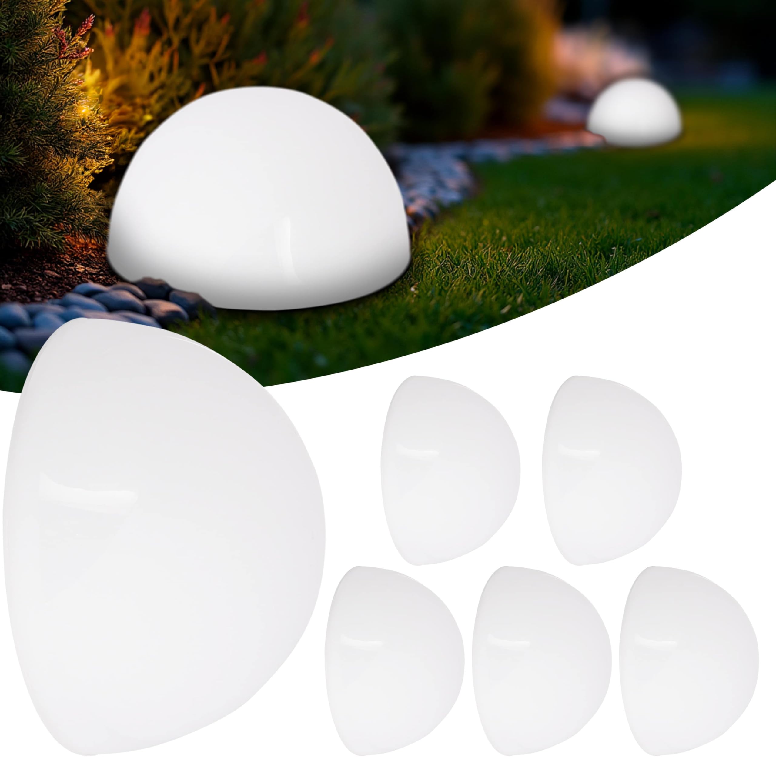 Monzana® Lampada Solare a LED da Esterno Set da 6 Protezione IP44 Sensore Crepuscolare Luce da Giardino per Esterni Luci Illuminazione Decorazioni Balcone Bianco