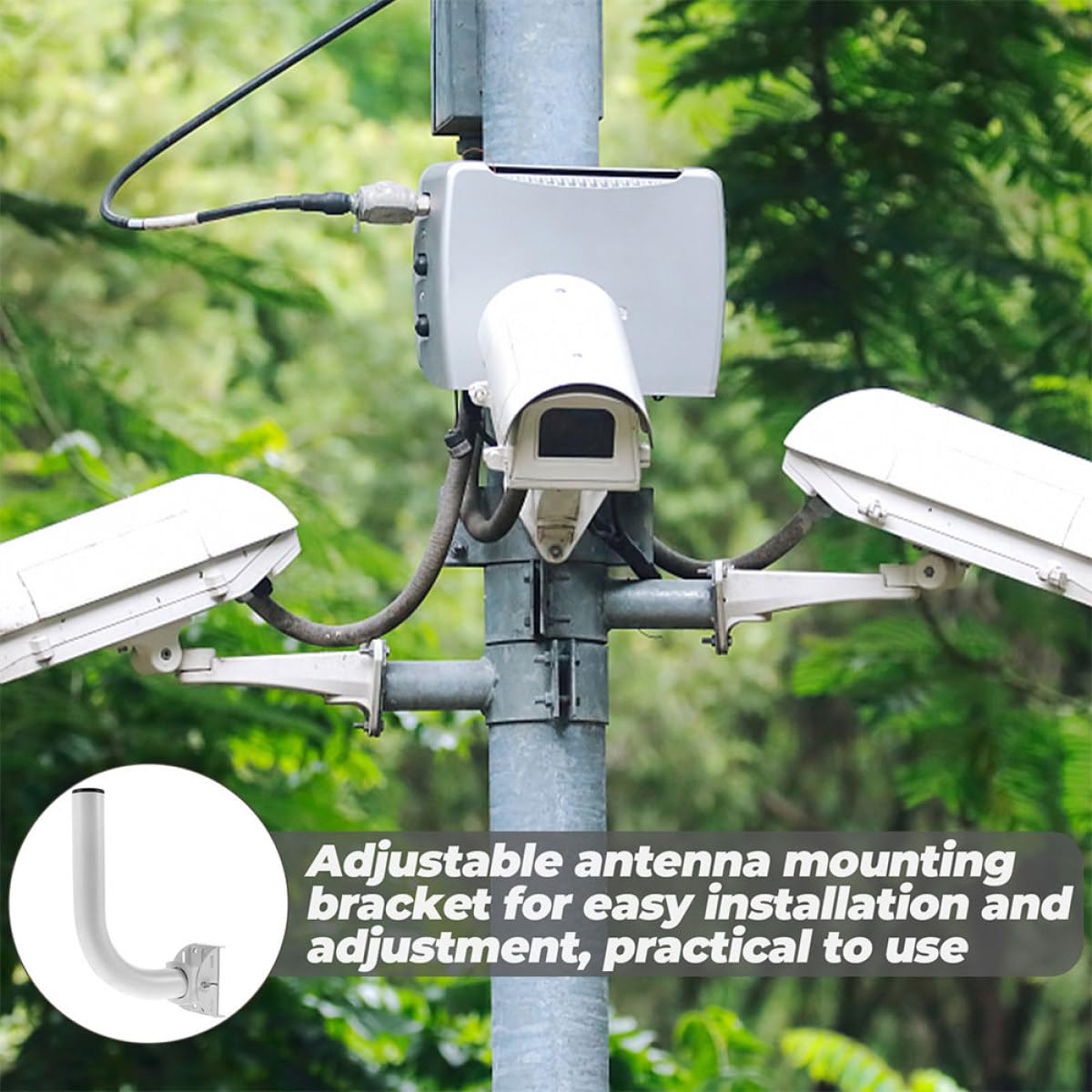 Gatuida Verstellbare Antennenhalterung für Wlan 2 Stück aus Edelstahl Einfache Struktur Wandhalterung für Außenantenne Außenantenne Montage im Freien