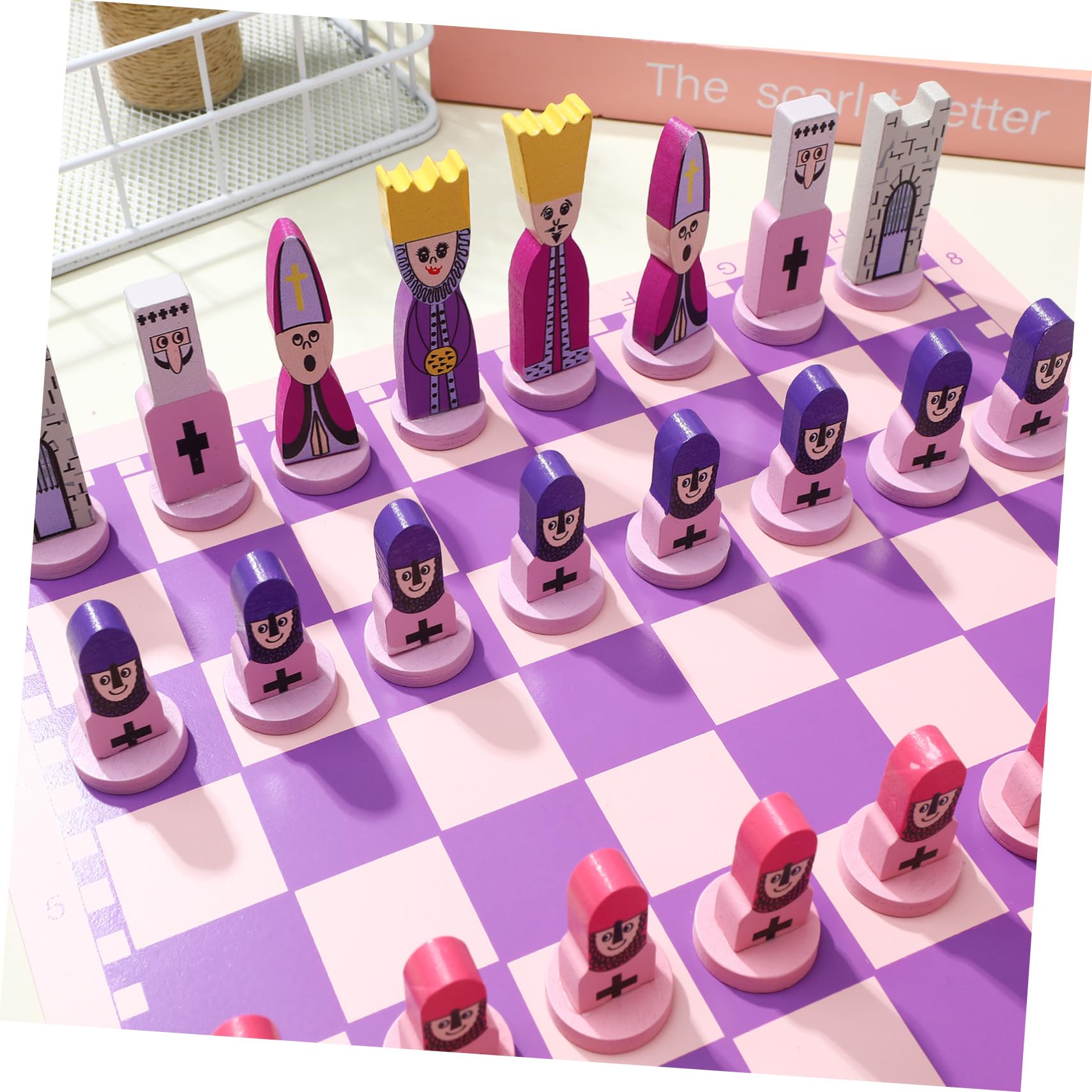 ERINGOGO Set Scacchi Educativo Pieghevole in Legno per Bambini e Adulti, Scacchiera da Viaggio con Lavorazione Raffinata senza Bave, Gioco da Tavolo Unico e Portatile