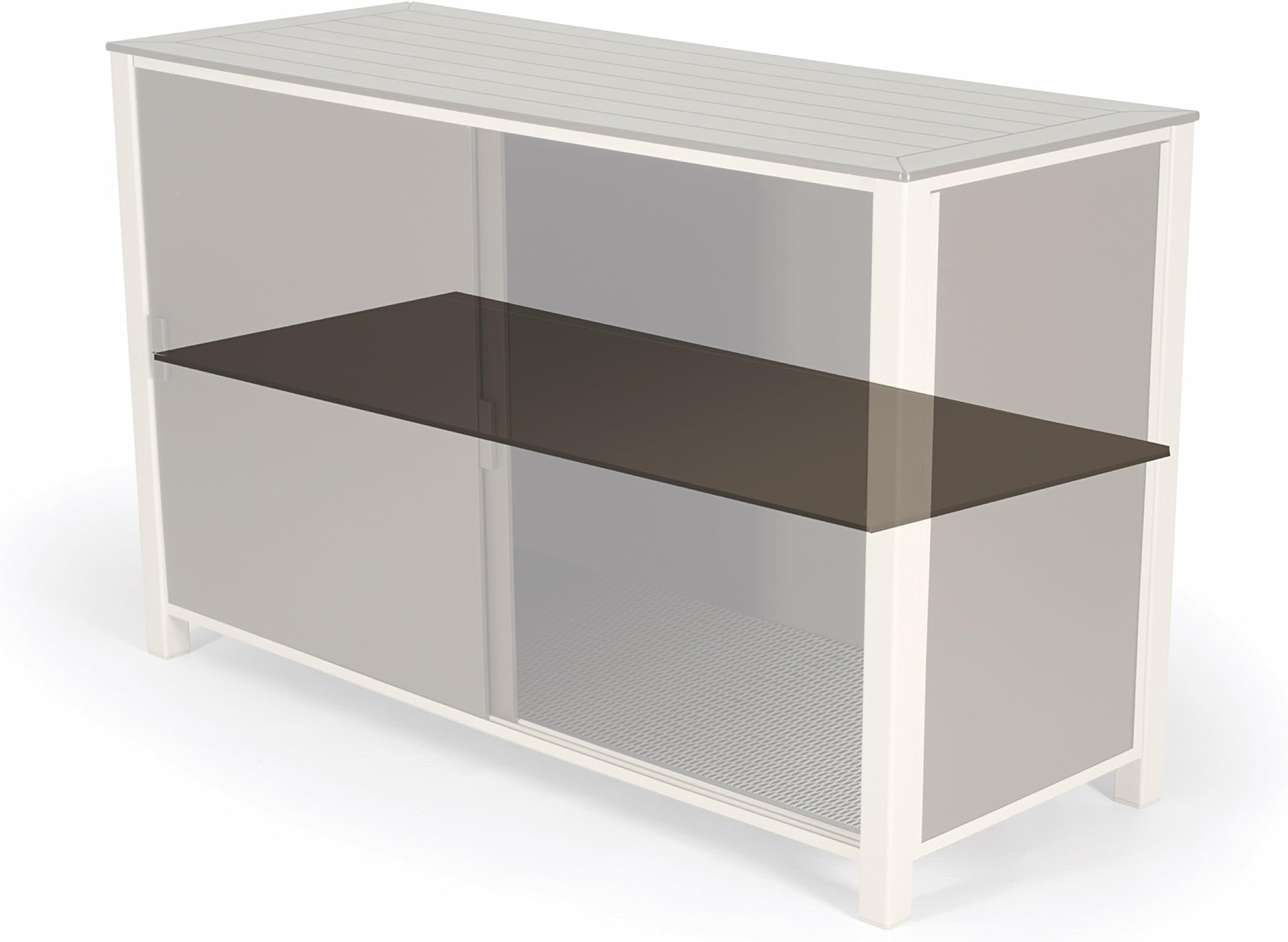 Furniture Patio Storage Box Shelf with Textured Desert Frame Finish, 25"x 64"