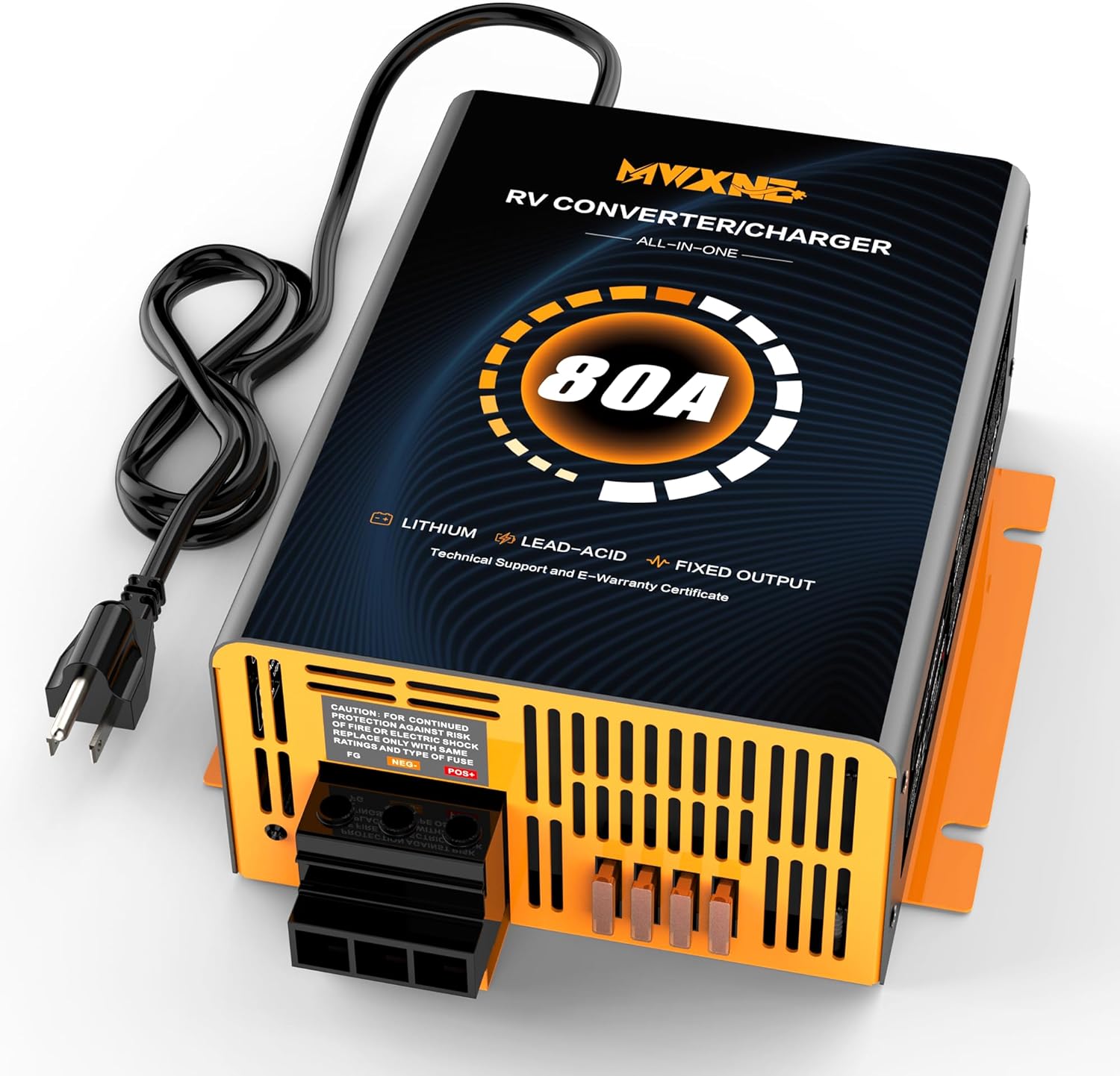 80 Amp RV Power Converter, 120V AC to 12V DC Battery Charger with Multi Smart Charging Modes,13V–16.5V Adjustable Output, RV Converter Compatible with Lithium and Lead Acid Battery