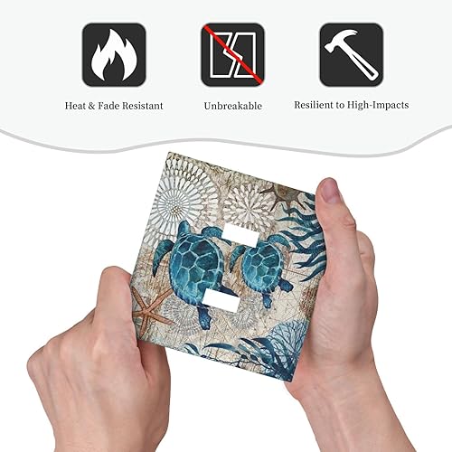 Miniatura 74 de Placa de pared dúplex de receptáculo de dispositivo de 1 gang de madera envejecida blanca gris con veta de tablón, cubierta de enchufe eléctrico de