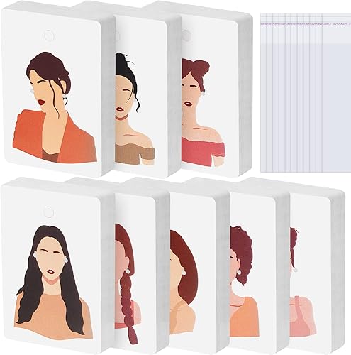 200 tarjetas de aretes para vender collares, tarjetas de exhibición, aretes, embalaje de joyas, tarjetas colgantes con 200 bolsas de sellado de