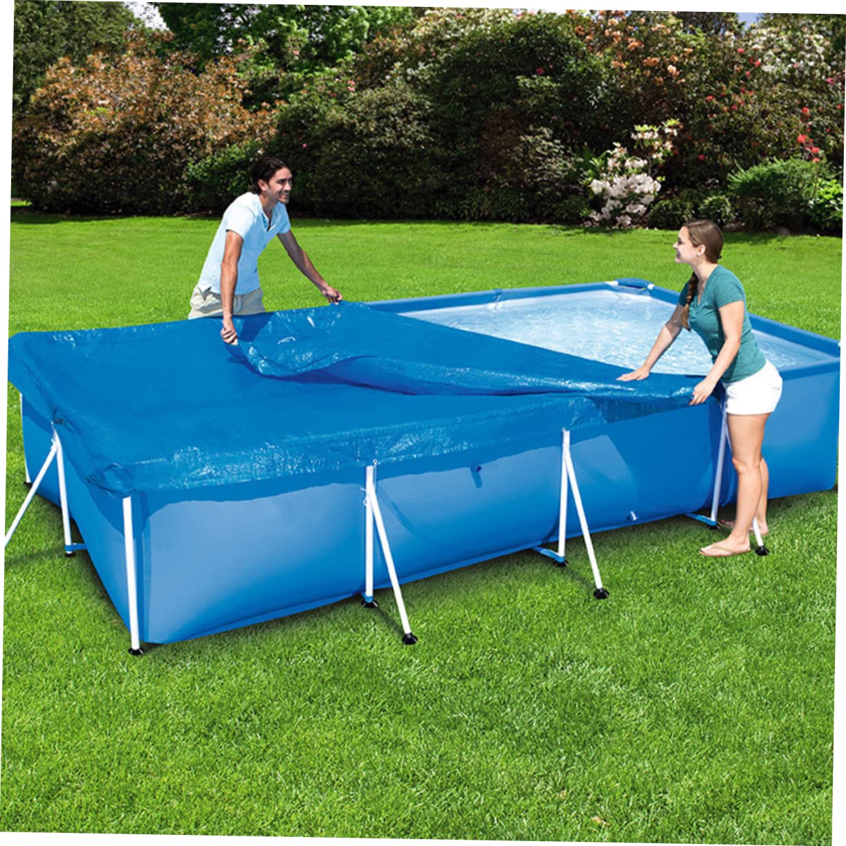 Azul Cubierta Estructura Piscina de PE para Piscinas Inflables