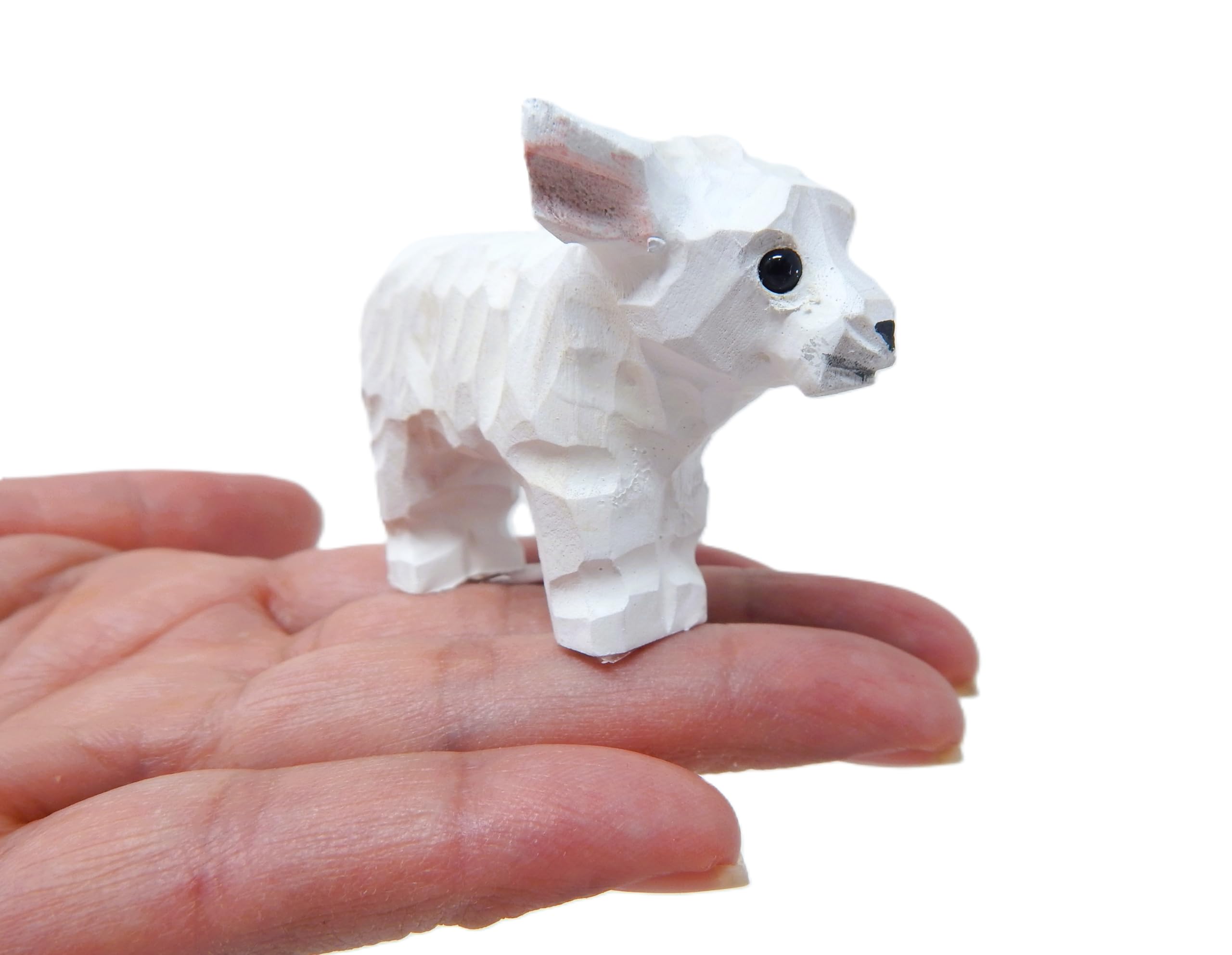 Selsela Hand-Carved Sheep Figurine - Handmade Sheep Wood Figurine, Miniature Lamb Small Animal Carved, Handmade Rustic Ornament for Home Decor & Gift
