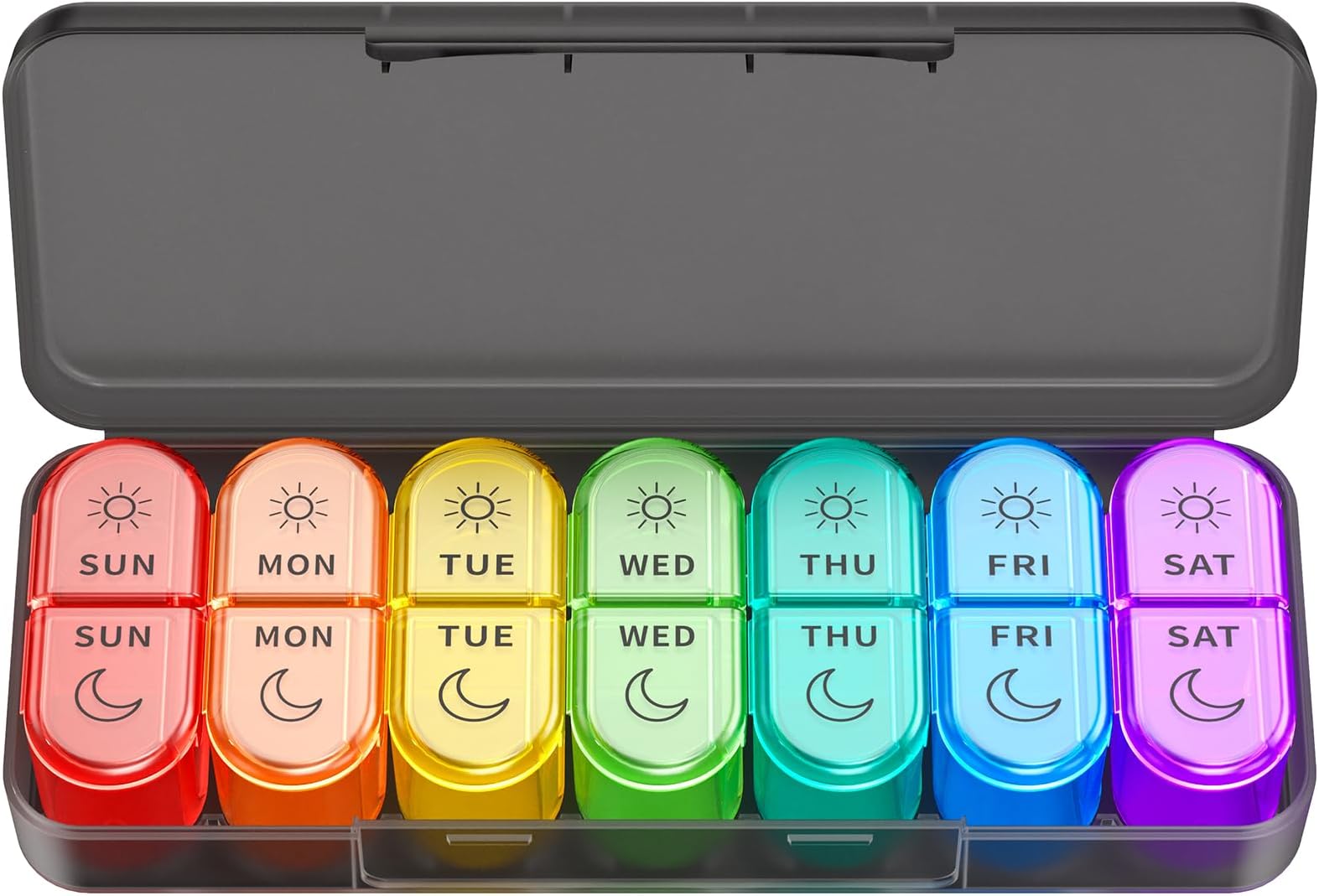 Pill Boxes 7 Day 2 Times a Day, Large Daily Pill Organiser, 7 Day Pill Case Container AM PM Weekly Travel Tablet Organiser, BPA-Free Medicine Storage Box to Hold Vitamin, Medication and Supplements