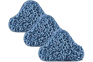 H2O X5 Steam Mop - 3 Washable Coral Blue Chenille Pads for Easy Replacement