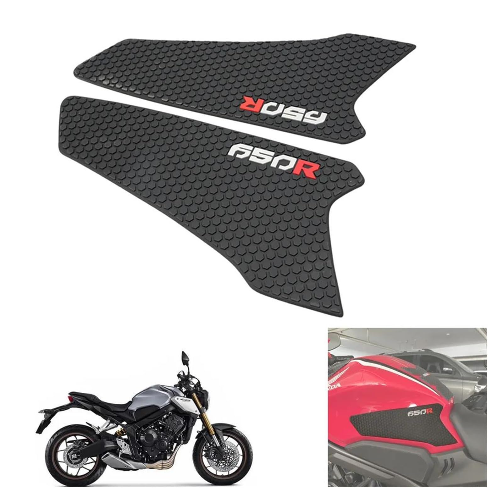 Protezione del cuscinetto del serbatoio Moto antiscivolo Lato Adesivi Serbatoio Carburante Pad Impermeabile Adesivo In Gomma Per CBR650R CB650R CB 650R CBR 650R 2019 2020 2021 2022 Adesivi per serbato