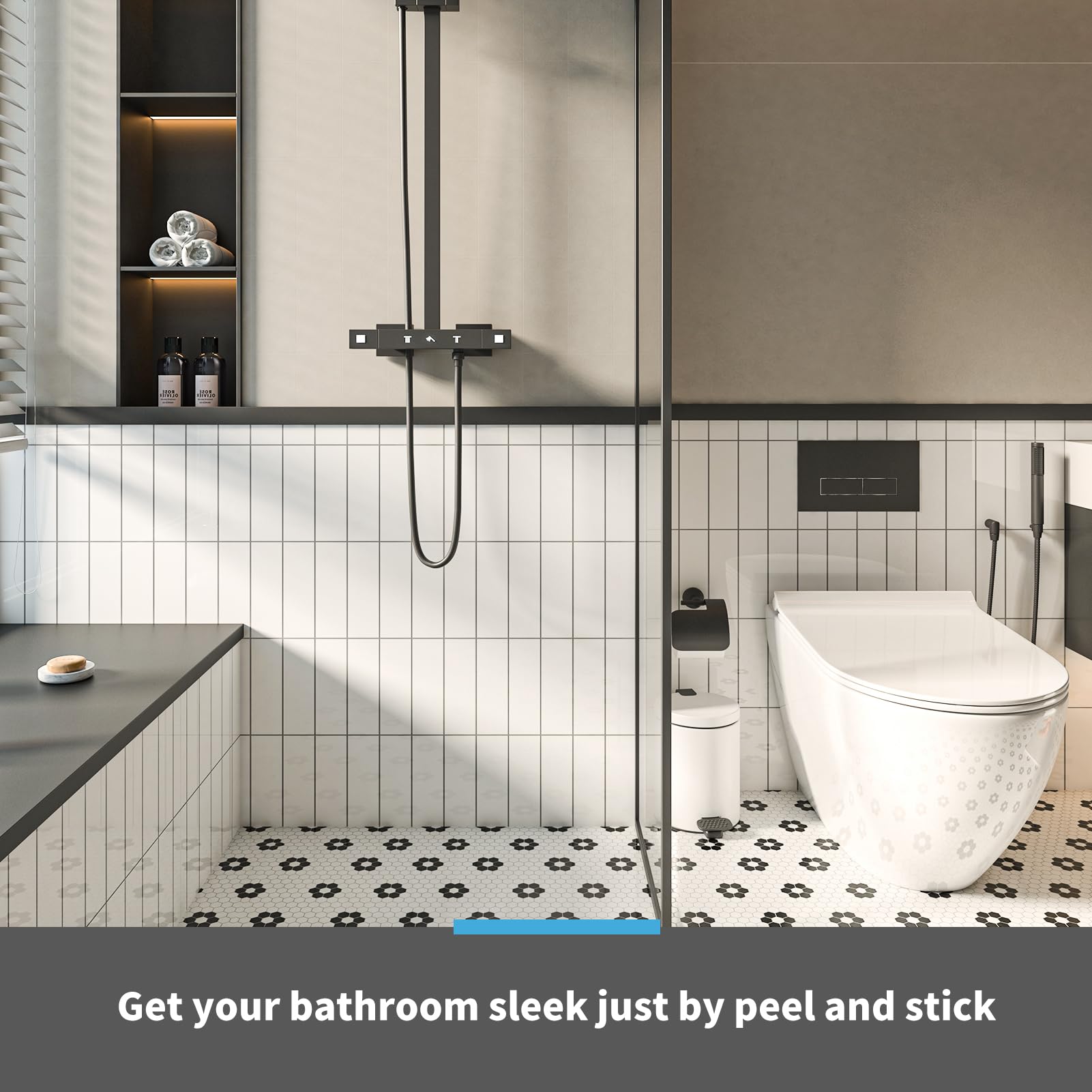 Art3d 10-Sheet Faux Marble Peel and Stick Backsplash Tile for Kitchen Wall Bathroom Countertops 11.4 inch x 9.1 inch Stick-on Glazed-Ceramic Finish Resist to Water - Image 2