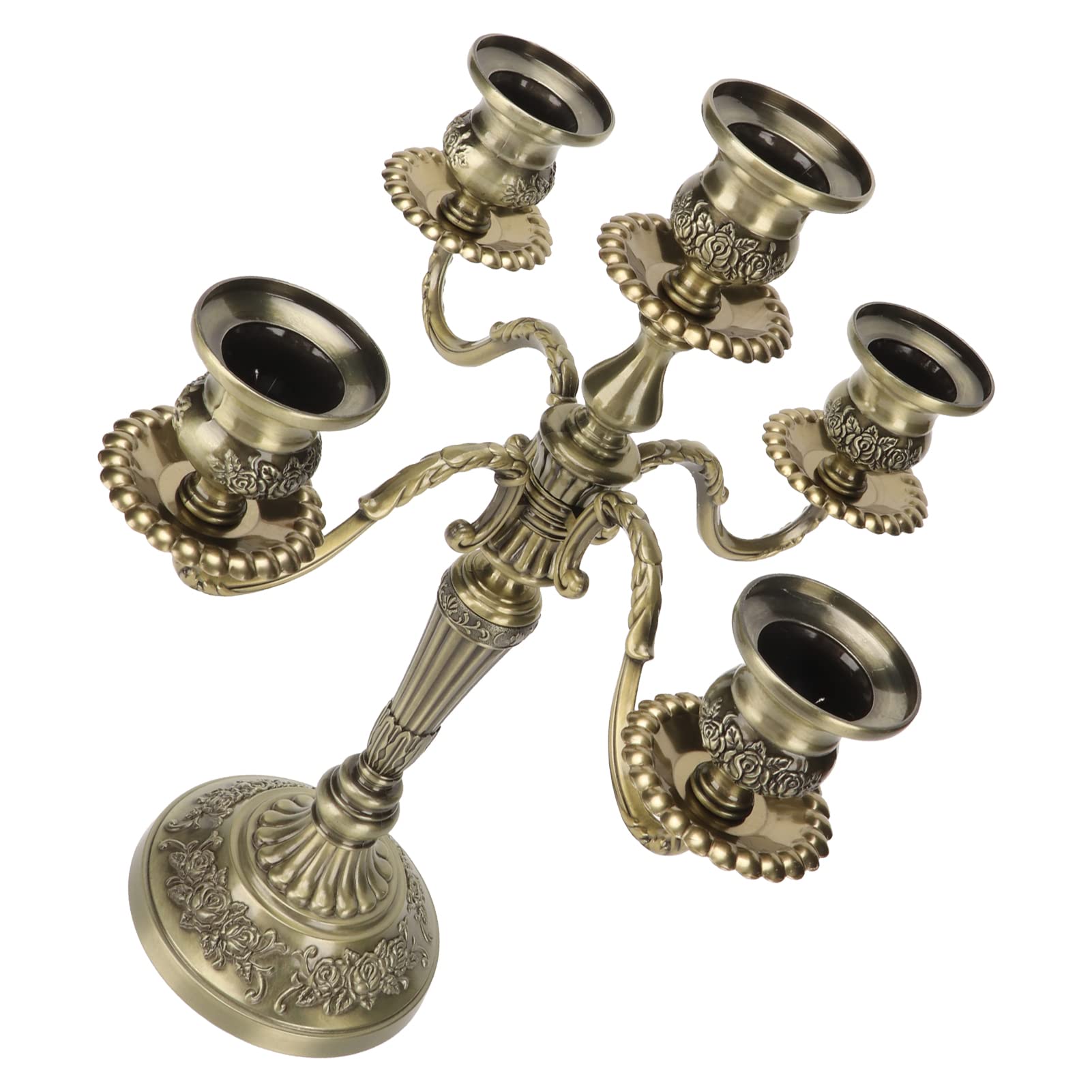 Candelabro Alto de 5 Brazos Vintage para Fiestas de Bodas con Material de Aleación de Zinc Inoxidable