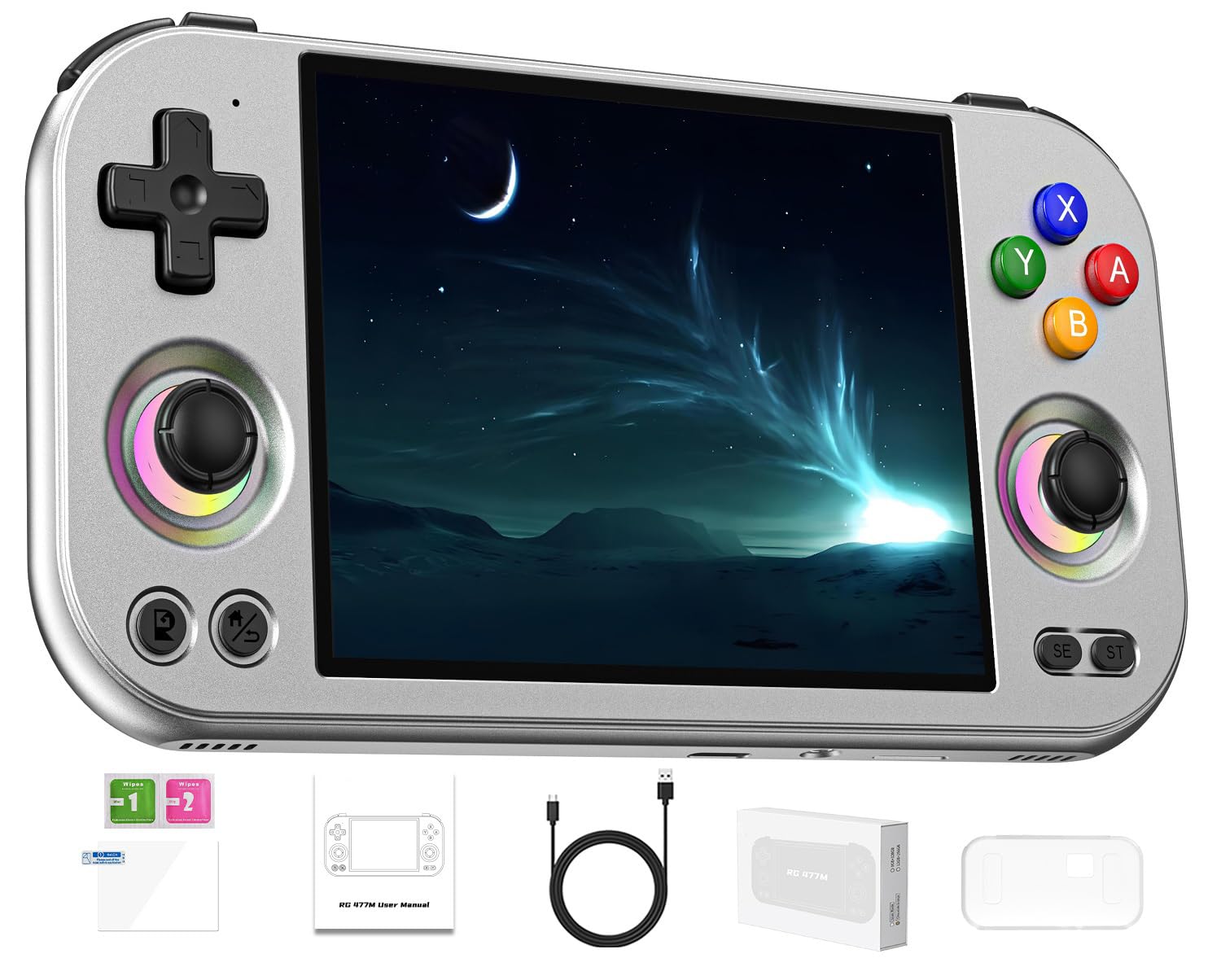 ANBERNIC RG 477M シルバー Amazon.com: Anbernic RG477M Retro Handheld Game Console , Aluminum