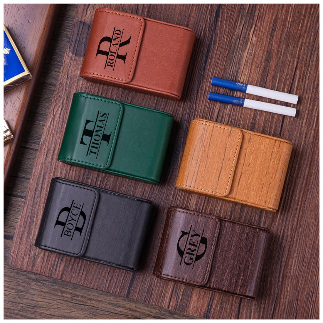 cigarette case name Amazon.com: Personalized Leather Cigarette Case for Men,Custom Cigatette Case  Holder for 100s Size 20 Pcs,Engraved Initial and Name,Personalized Mens  Gifts,Mens Christmas Cigarette Case (Black) : Health & Household