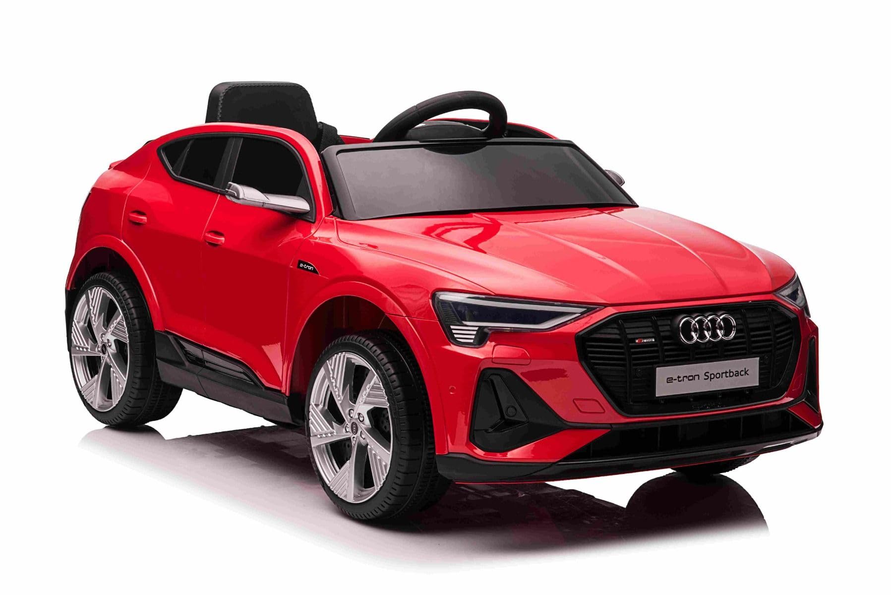 Voiture électrique pour Enfants 12V Audi E-tron Sportback, Rouge, avéc télécommande 2,4 GHz, Mp3/USB/AUX, Suspension, Batterie Lithium, éclairage LED, 2 x 25W Moteurs, Licence Originale