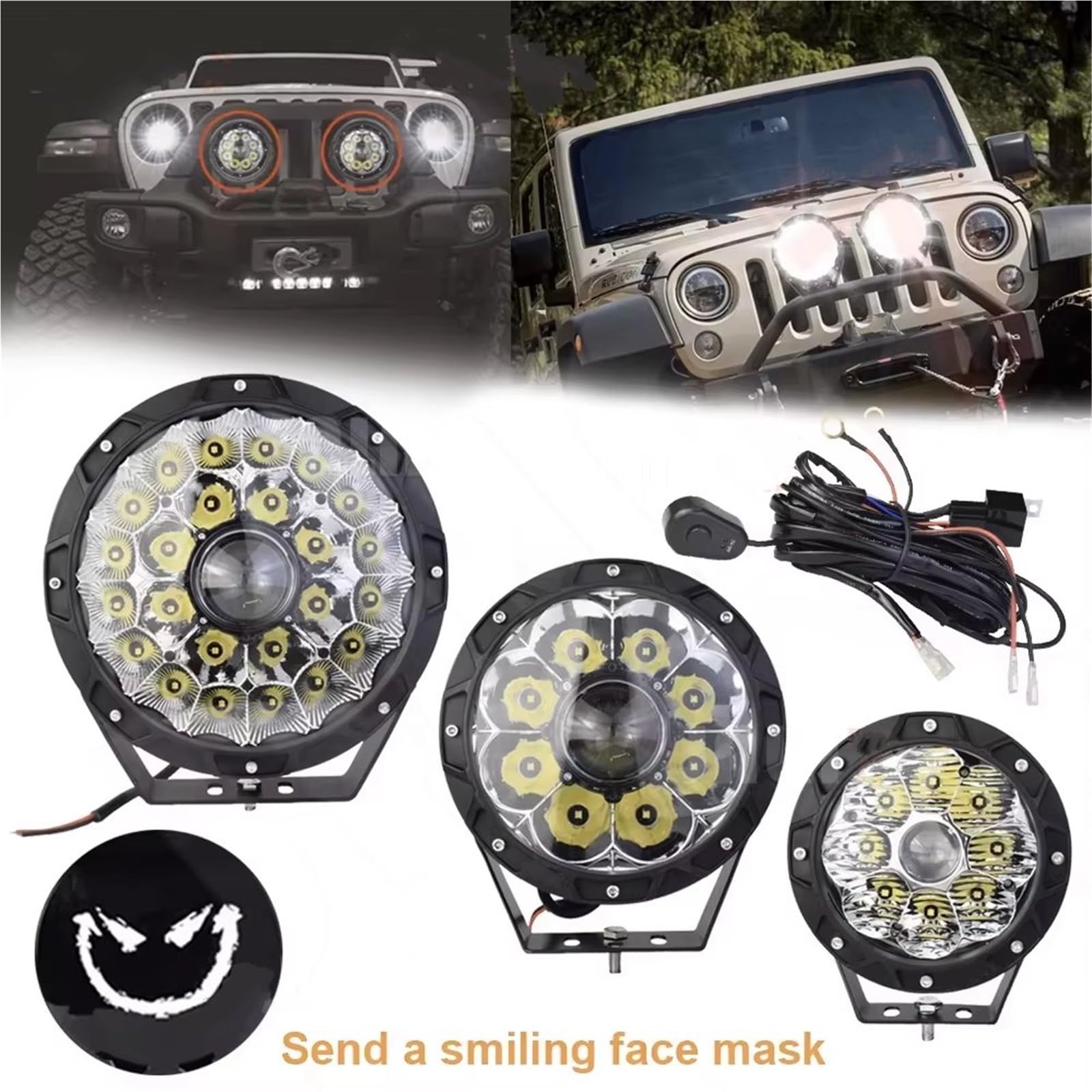 Gruppo Faro Lampada A LED Rotonda Per Guida Fuoristrada Per Camion Faro Da Lavoro Bianca Per SUV Per Jeep Faro Fanale(7inch 1pc)
