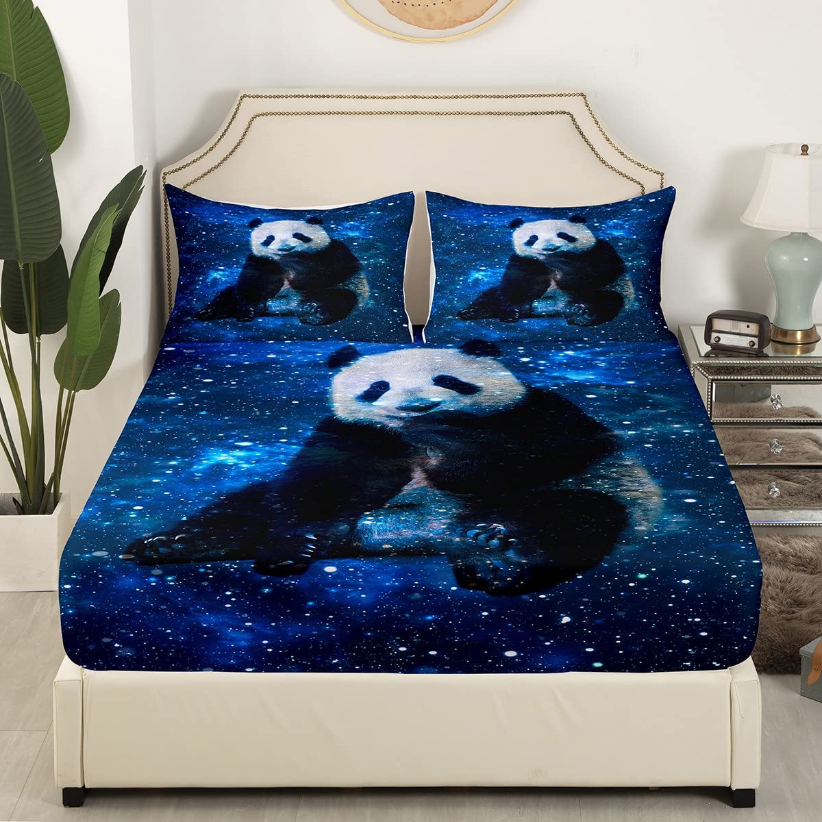 Comfy Deal Set Lenzuola Per Bambini In Microfibra - Twin Con Angoli, Federa E Lenzuolo Piano - Morbido E Traspirante - Motivo Panda - 2