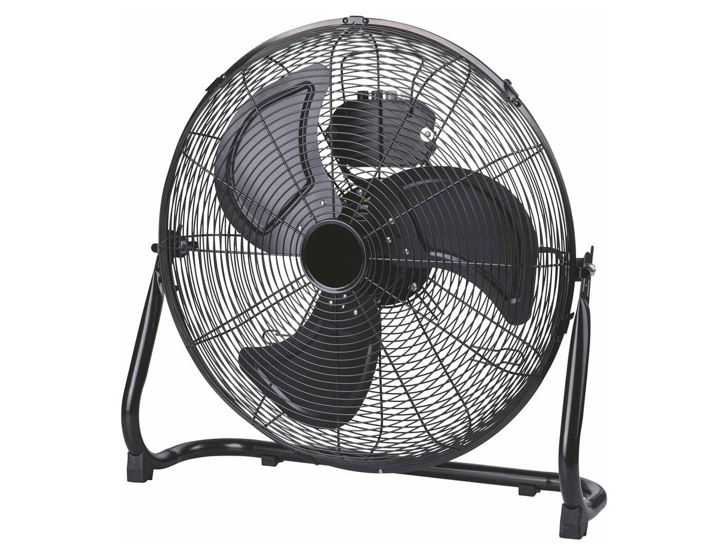Ventilatore con Stand da Tavolo Pavimento Terra 50cm 3 Velocità Metallo Acciaio Laminato Inclinabile 100W Potente Facile da Trasportare (NERO)