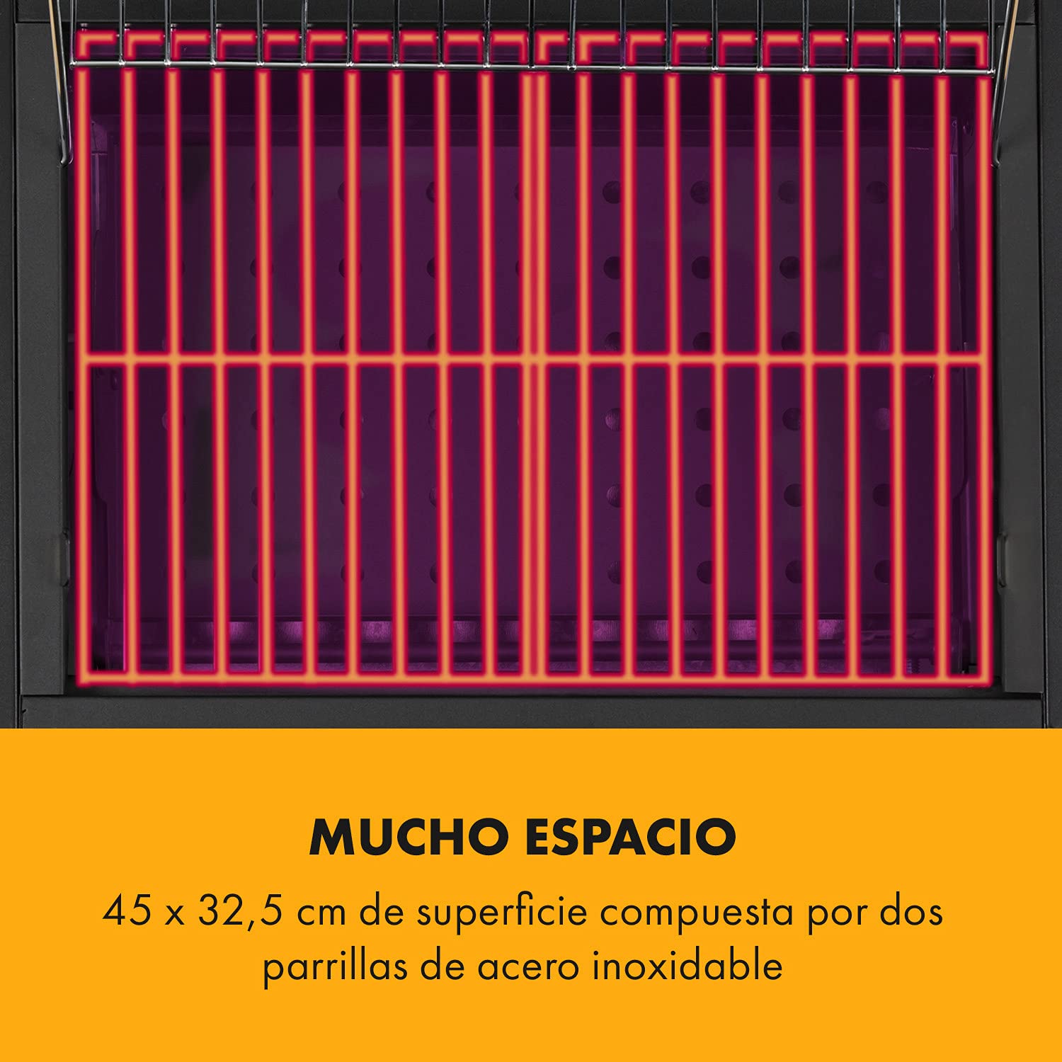 Klarstein Meat Machine - Barbacoa de carbón, Sistema de ventilación, Chimenea, Termómetro, Brasero altura regulable, Ruedas, Mesas laterales, Mango tacto frío, Acero cromado, 45 x 32,5 cm, Antracita