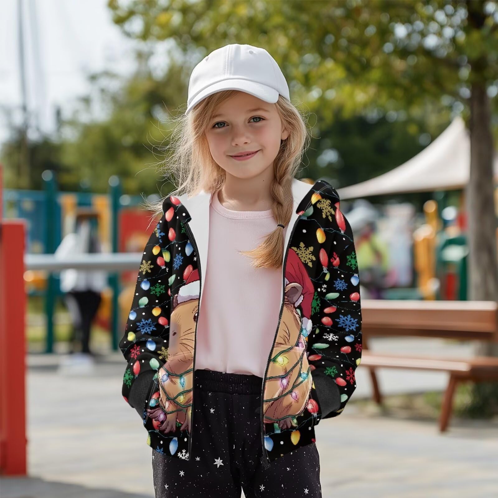 Xoenoiee Bluzy z kapturem dla dziewczynek chłopców zapinana na zamek bluza z kapturem bluza nastolatka na co dzień sweter z długim rękawem top aksamitna podszewka