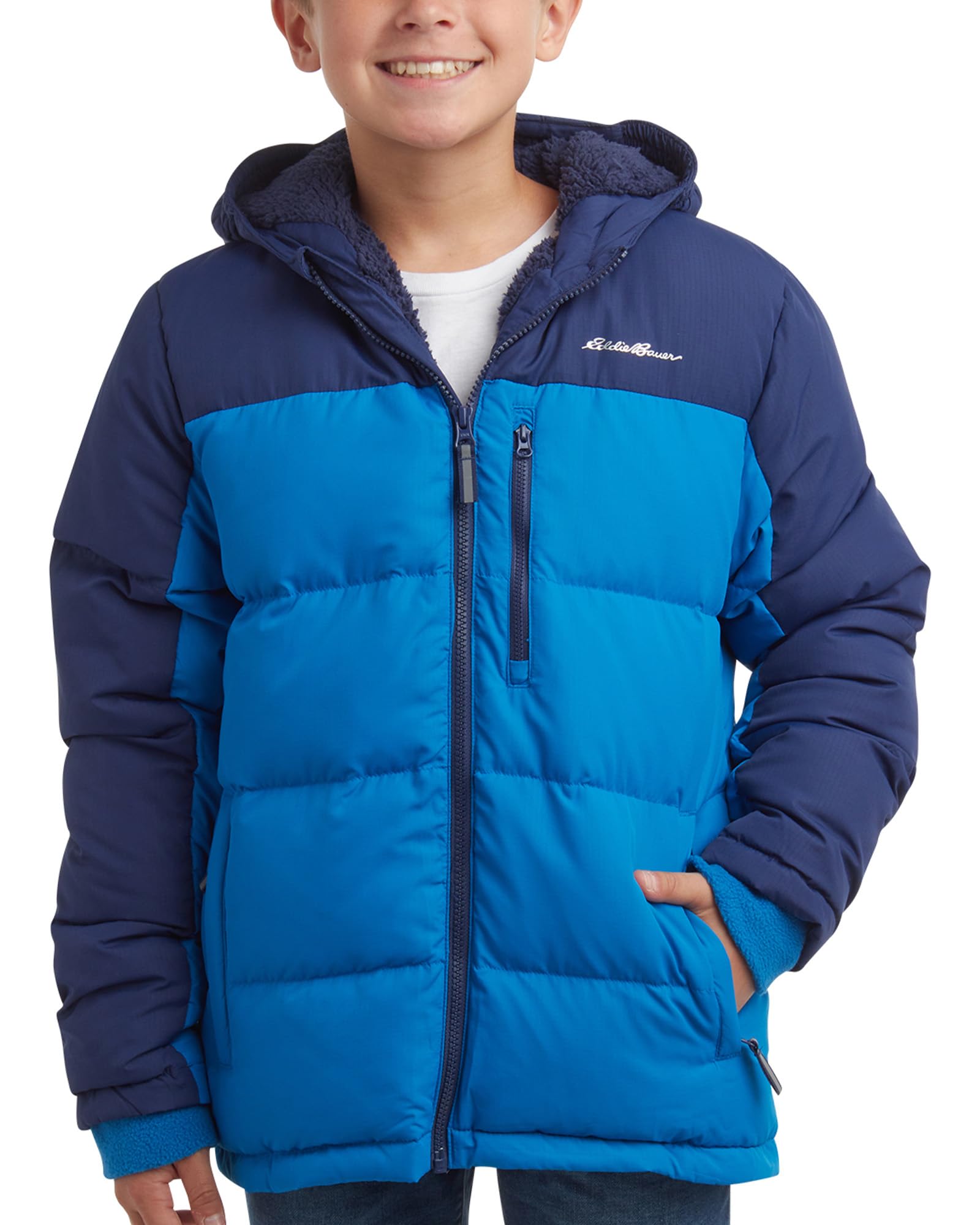 Eddie Bauer Boys' Winter Jacket - Heavyweight Quilted Down Jacket - Insulated Hooded Outerwear Coat for Boys (5-16)