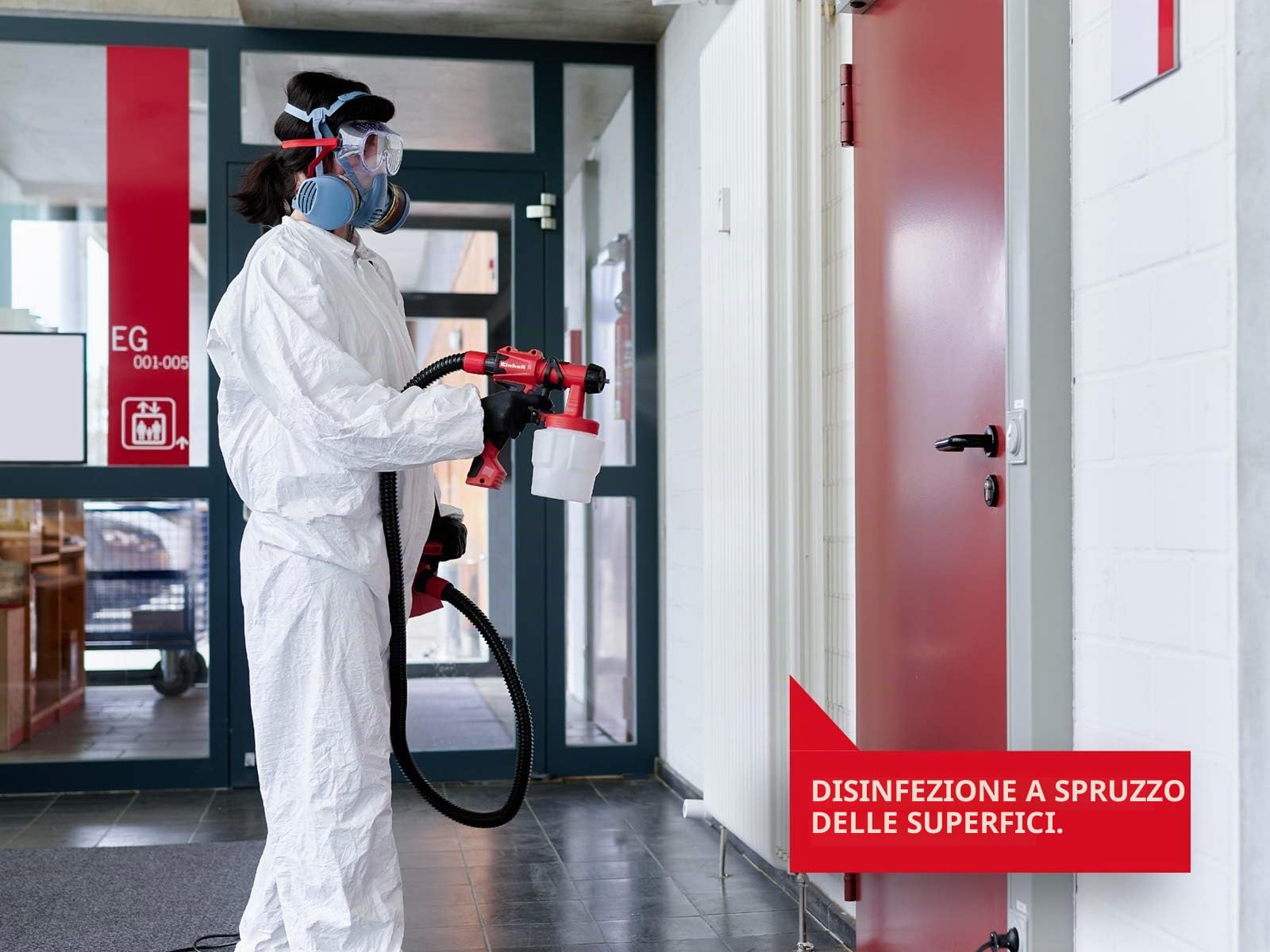 Einhell Kit Pistola Elettrica a spruzzo per Vernice e Accessori, Serbatoio 1000 Ml, 1000 Ml/Min, 700W - 4260020 Tc Sy