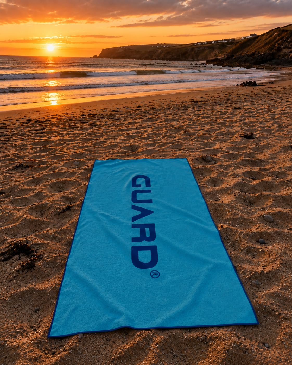 GUARD® G.TOWEL Telo mare grande in microfibra senza sabbia – 100% poliestere riciclato, ad asciugatura rapida, super assorbente, leggero asciugamano da viaggio per surf, nuoto, spiaggia, palestra