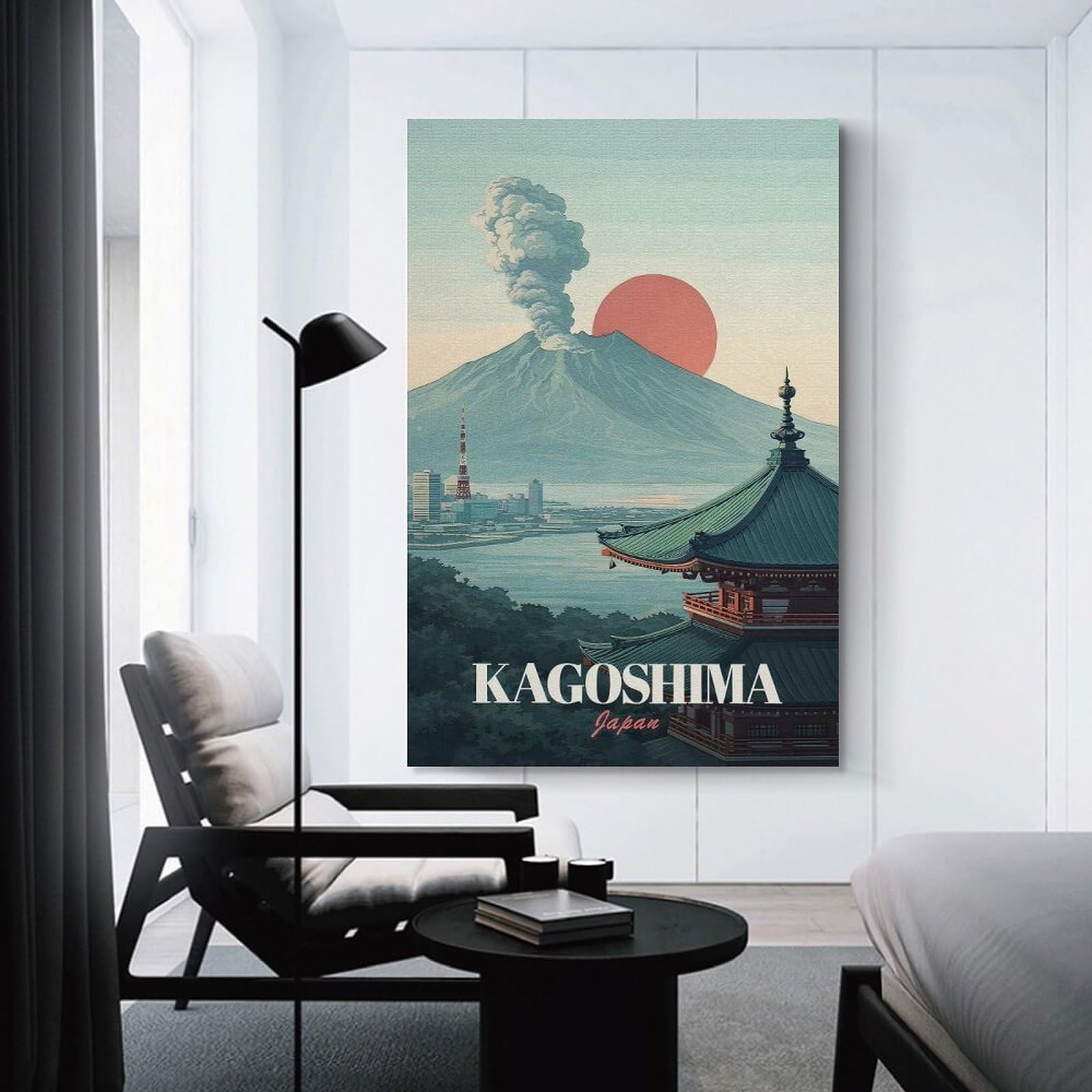 Junmoney Kagoshima Japan Travel Canvas Art Print, 24x36inch(60x90cm), for Bedroom, Lounge Or Dressing Area, Canvas Wall Decor for Personal Spaces