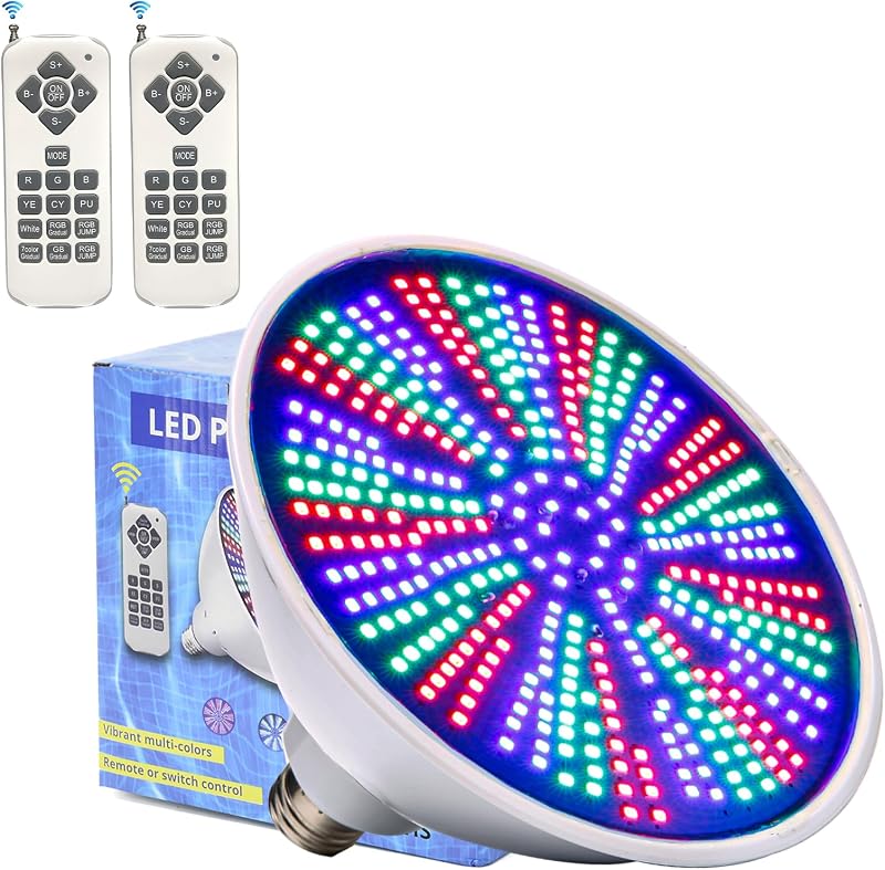 120V 50W LED Color Changing Pool Lights for Inground Pool, Swimming Pool Light Bulb with Remote, E26 Replacement Underwater Pool Lighting for Pentair and Hayward Light Fixtures