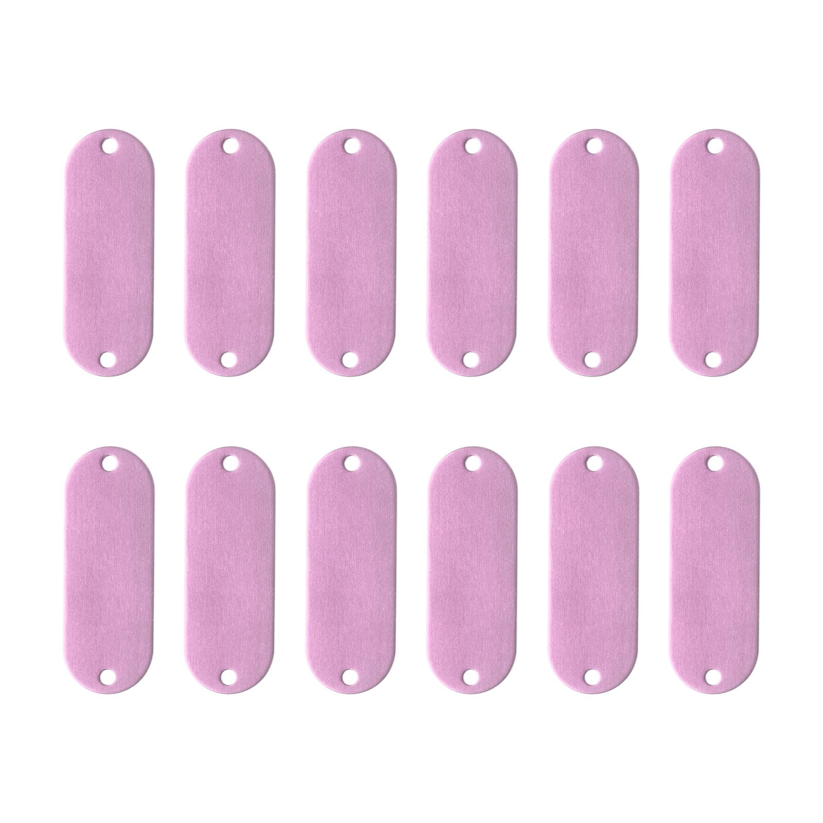Muiltvoe 12Pcs Aluminum Engraving Blanks Tags, Metal Blank Tags Stamping Oval with 2 Holes Blank Bulk Dog Tag for DIY Personalized Pet Tag Number Tag, Blue