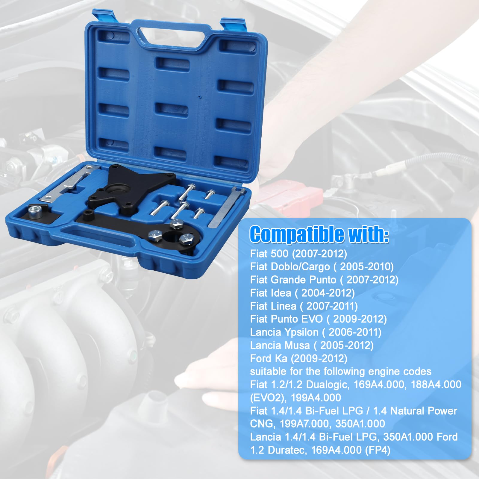 Strumento per la Regolazione del Motore Compatibile con Ford, Lancia 1.2 L/1.4 L, 8 valvole