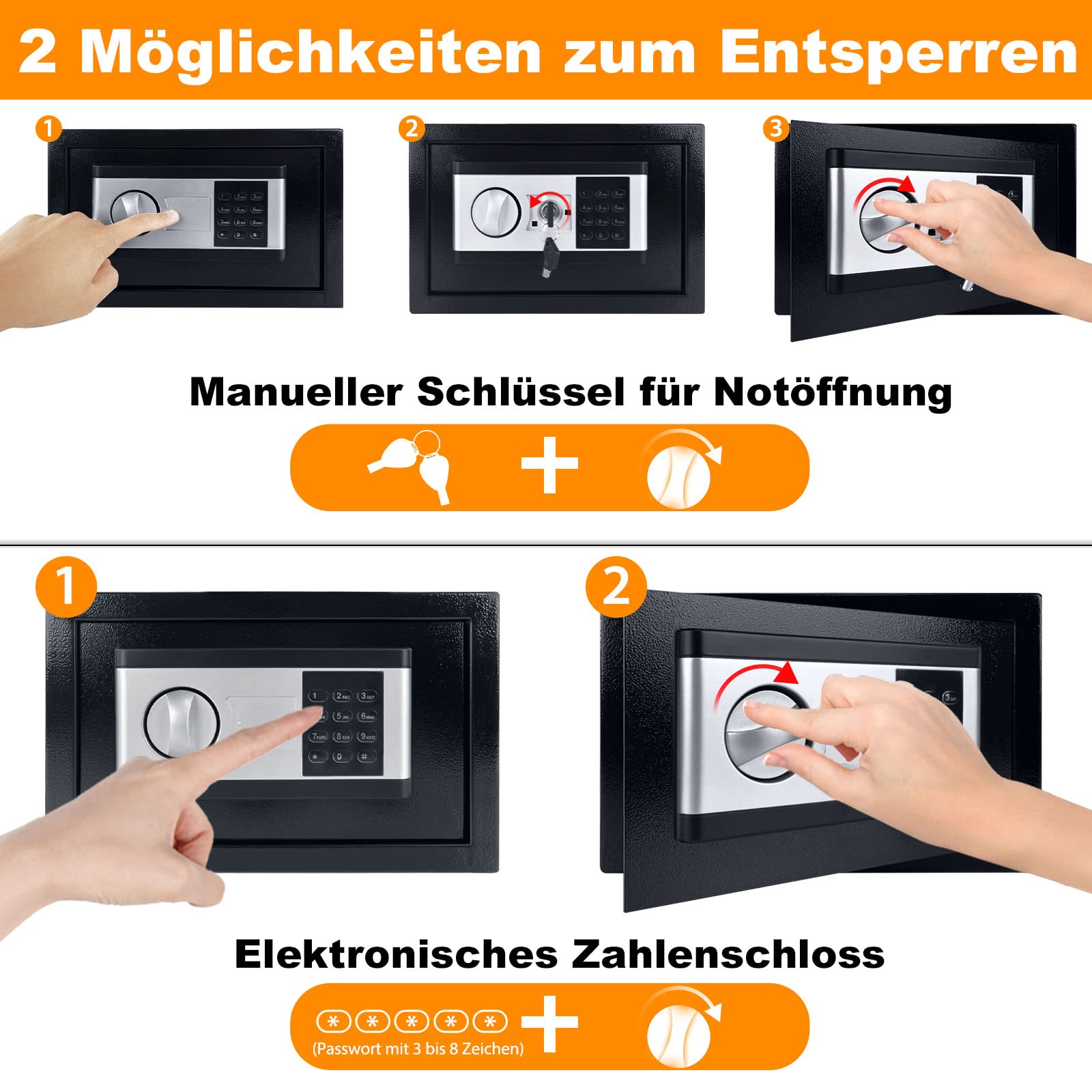 Elektronische Kluis 1,7C Digitale Kluis 35x30x40 cm Digitale