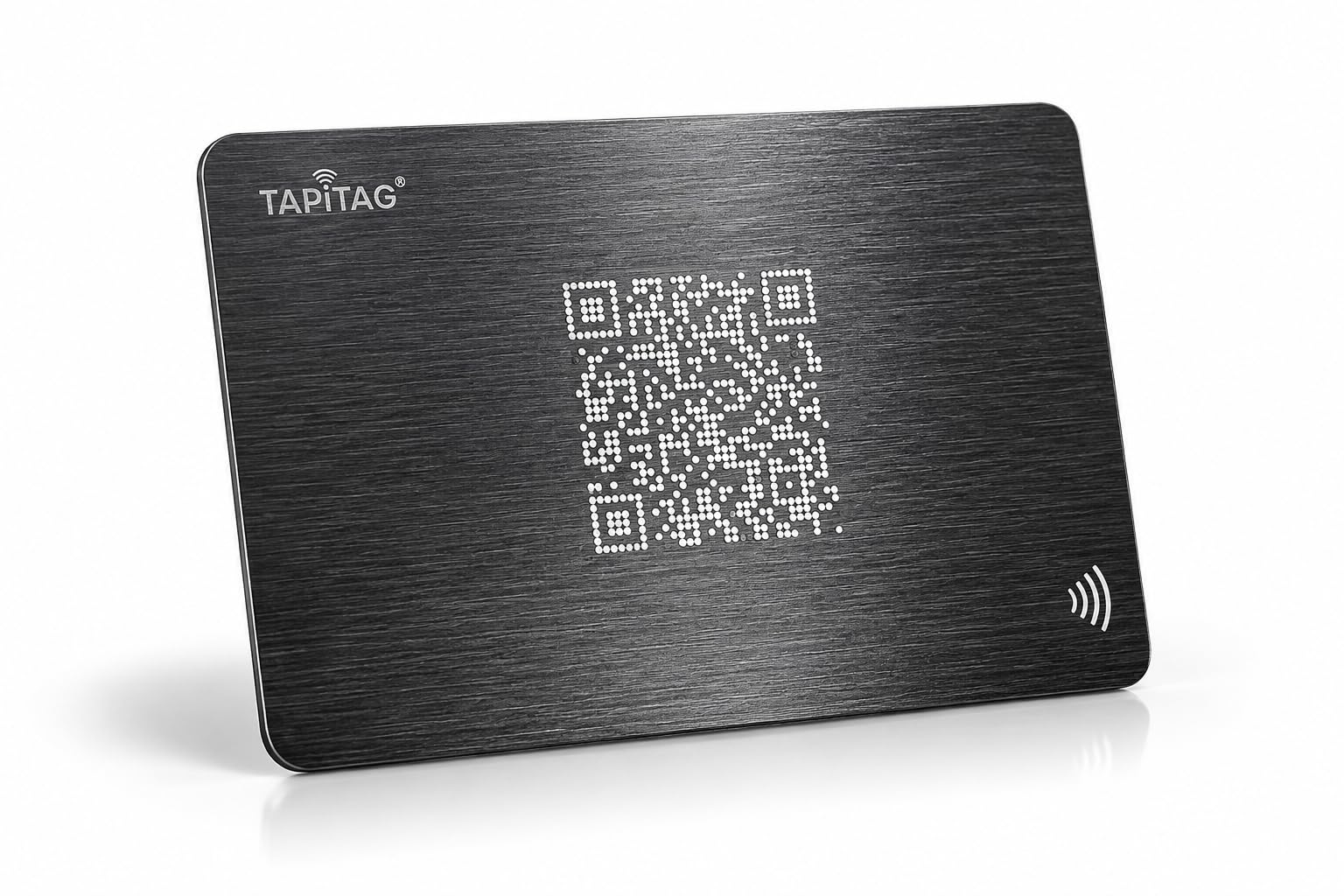 TAPiTAG │ Carte de visite numérique │ Tag NFC+ QR │ En métal │ Noir