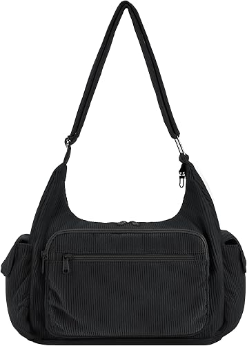 ECOHUB Small Corduroy Tote Bag for Women Lightweight Shoulder Purse