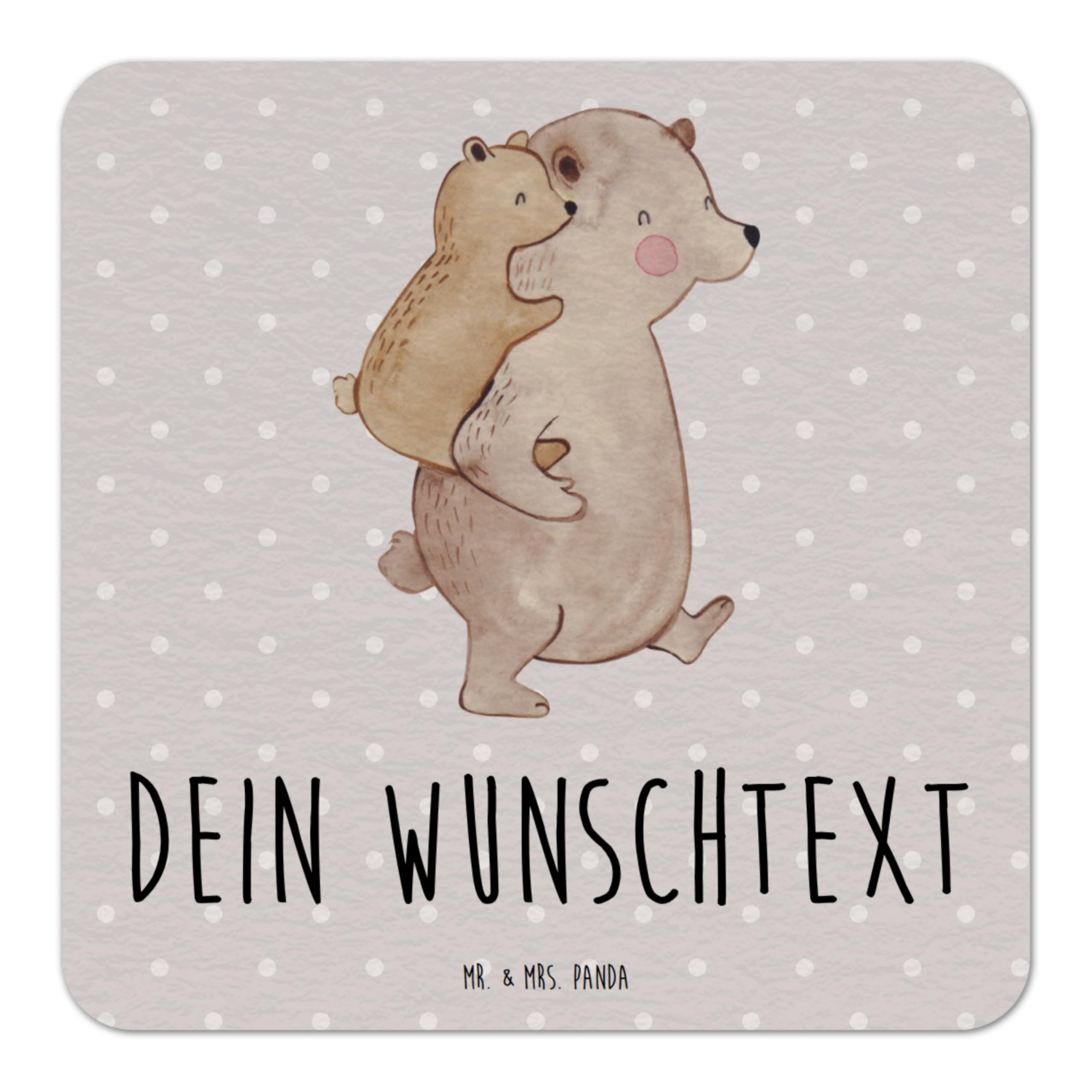 Mr. & Mrs. Panda personalisierte Tischdeko Papa Bär 100er Set - Geschenke, Bierdeckel Bedrucken Lassen, Geburtstag, Untersetzer selbst gestalten, Personalisierter, Papi, Vatertag, Personalisiert