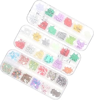 NOLITOY 3 Caixas De Acessórios Para Nail Art Lantejoulas Brilhantes Para Nail Art Floco De Neve Lantejoulas Para Unhas Flocos De Unhas De Inverno Decoração De Nail Art Decoração De