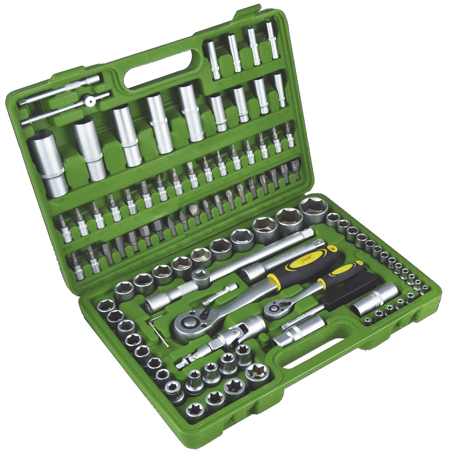 JBM 50521 - Pack de 108 Piezas con Vasos hexagonales en Estuche (cincado) Color Verde