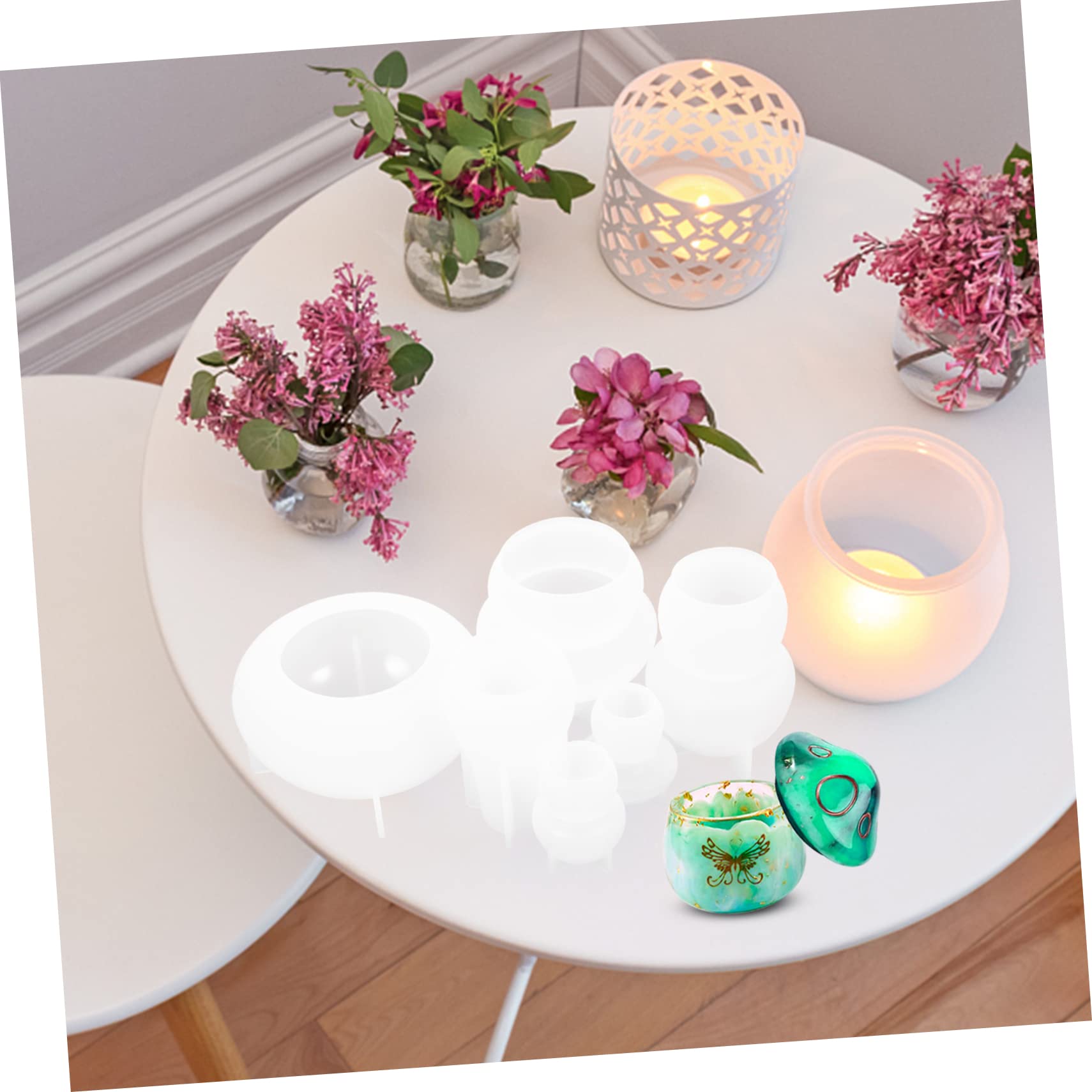 VILLCASE 2 Ensembles Moule Silicone de Champignon DIY Ensemble pour Artisanales Réutilisable et Non Adhésif pour Décoration Personnalisés