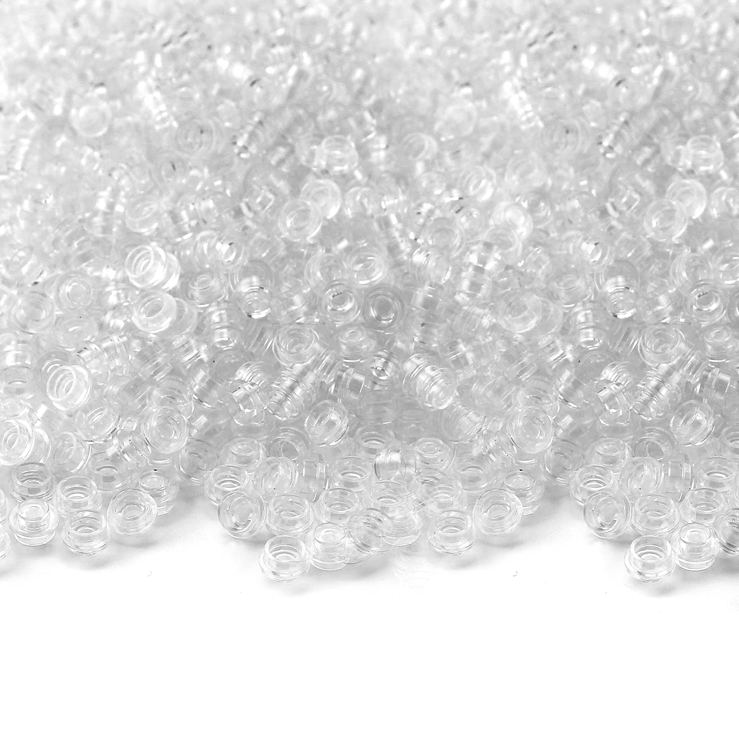 Feleph 1000PCS Transparent Clear Round Plates 1X1 Building Blocks Parts and Pieces Mini Bricks Dots Bulk Studs Accessories Compatible with Major Brand