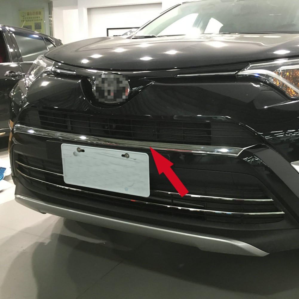 フィット用トヨタrav4 2016 2017 2018 ABSクロームフロントグリルグリル上部保護カバーバンパートリム
