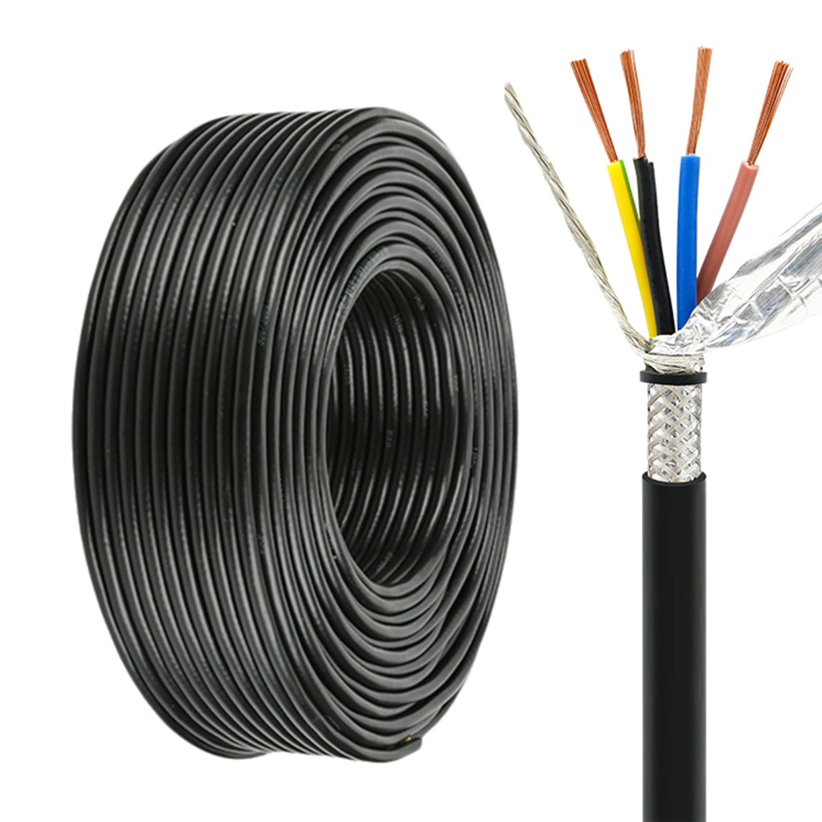 Cable blindado RVVP de 4 núcleos para transmisión de datos estable en instalaciones de 60ft
