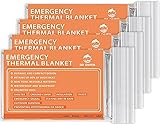 Emergency Mylar Thermal Blankets -Space Blanket Survival kit Camping Blanket (4-Pack). Perfect for Outdoors, Hiking, Survival, Bug Out Bag ，Marathons or First Aid 1