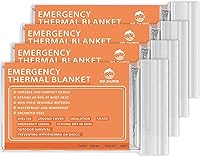 QIO CHUANG Mylar Thermal Emergency Space Blankets 4-Pack - Lightweight Survival Camping Blankets, Windproof & Waterproof
