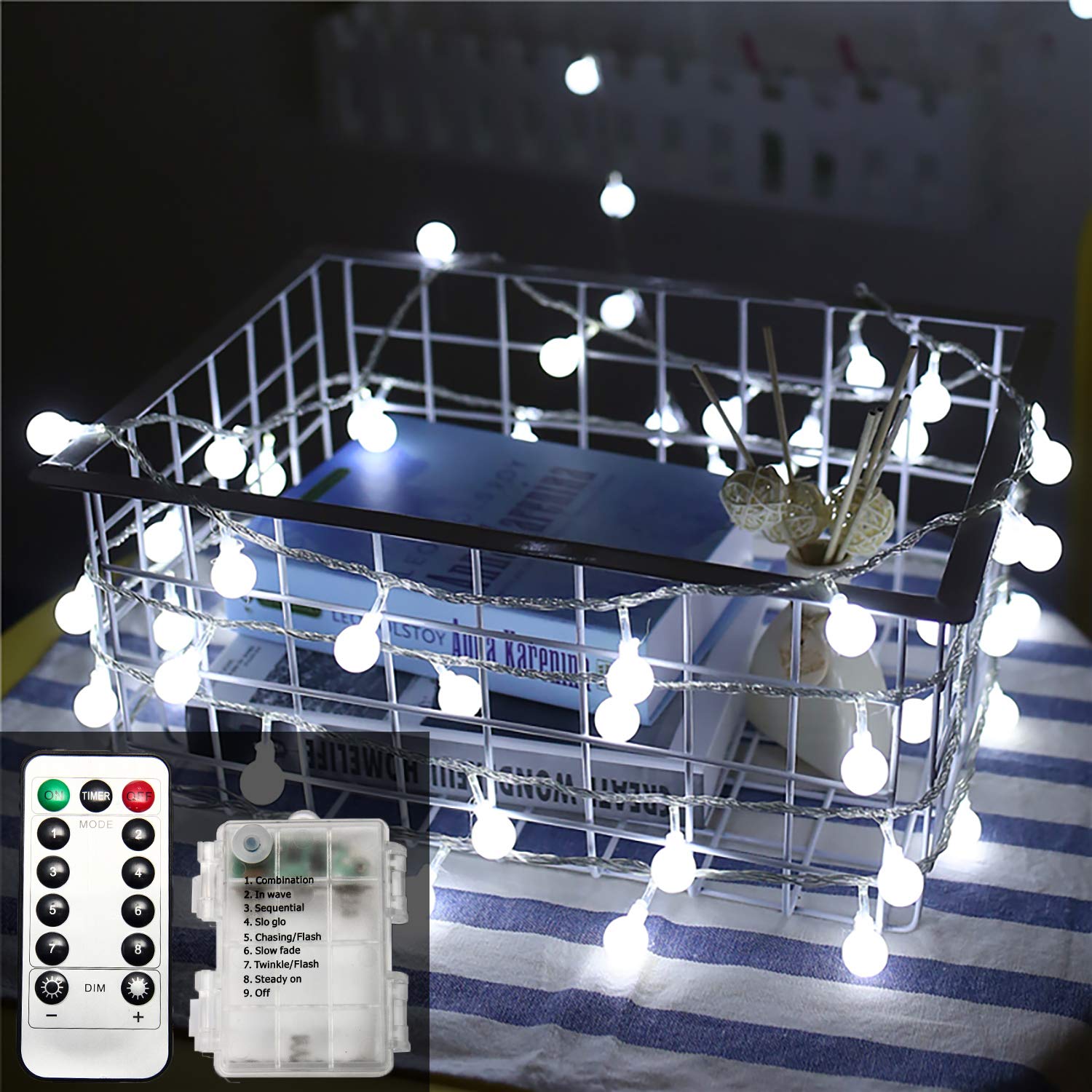 Guirlande Lumineuse à Piles Cadeau Déco Mariage Anniversaire 15m