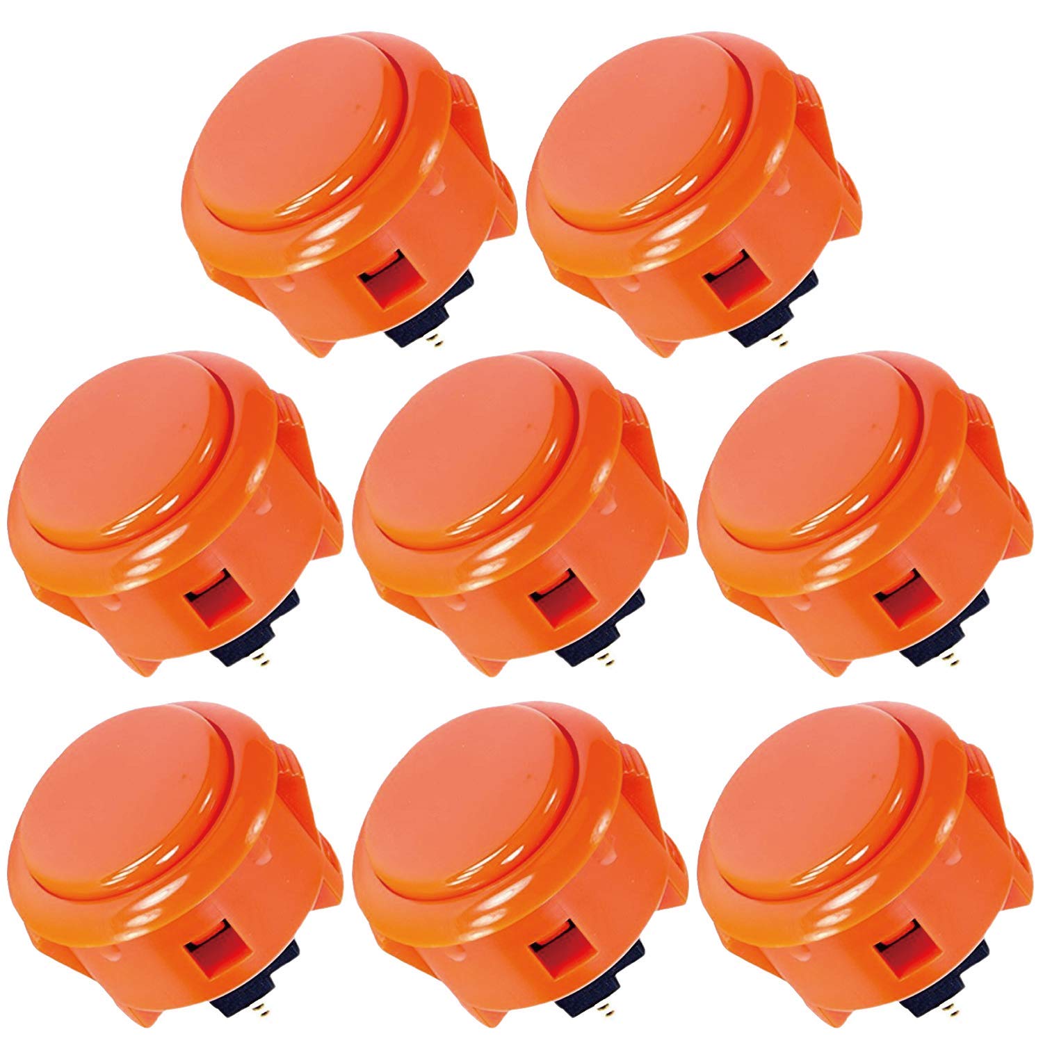 Sanwa 8 pcs OBSF-30 Original Push Button 30mm - for Arcade Jamma Video Game & Arcade Joystick Games Console (Orange), Use for Arcade Game Machine