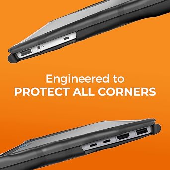 Gumdrop DropTech Custom Case HP EliteBook x360 1030 G7/G8 (2in1) - Drop Tested Protection Rubberized Thread on Sides Seamless Asset Tagging Snap in Installation for School or Work - Black