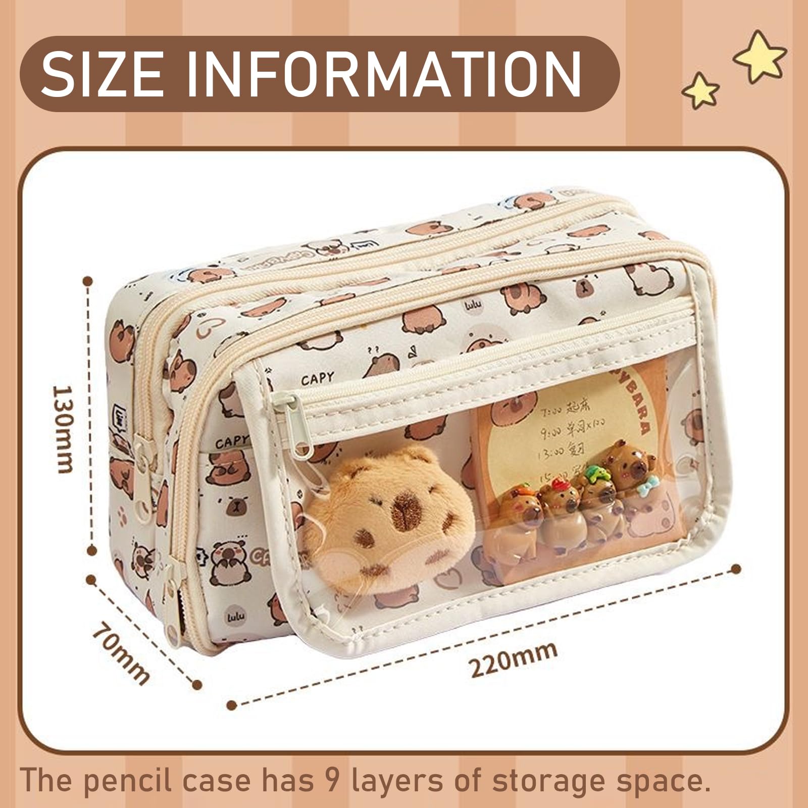 Trousse Scolaire Capybara Grande Capacité Papeterie Ensemble Fourniture Bureau