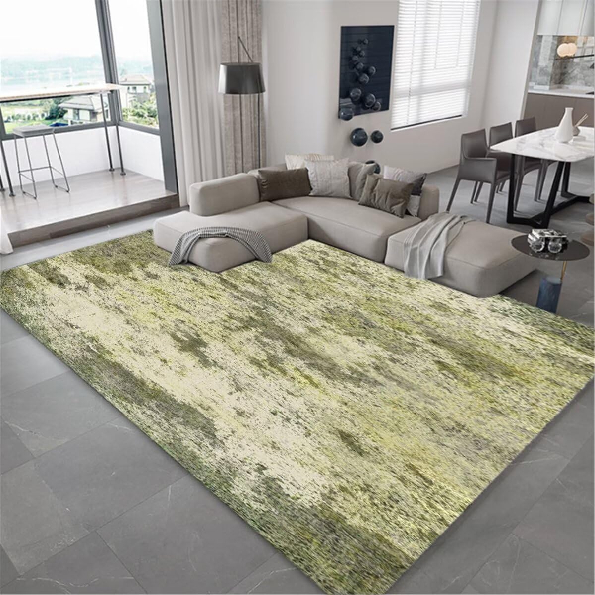 Tapis vert 80x200cm pour chambre d'enfant et bureau lavable