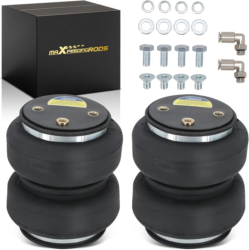 maXpeedingrods 5000 lbs Bolsas de resorte auxiliares de aire de repuesto con conexiones de aire, universal para camionetas Ford Dodge Chevy GMC, puerto de aire único G 1/8", 2 paquetes