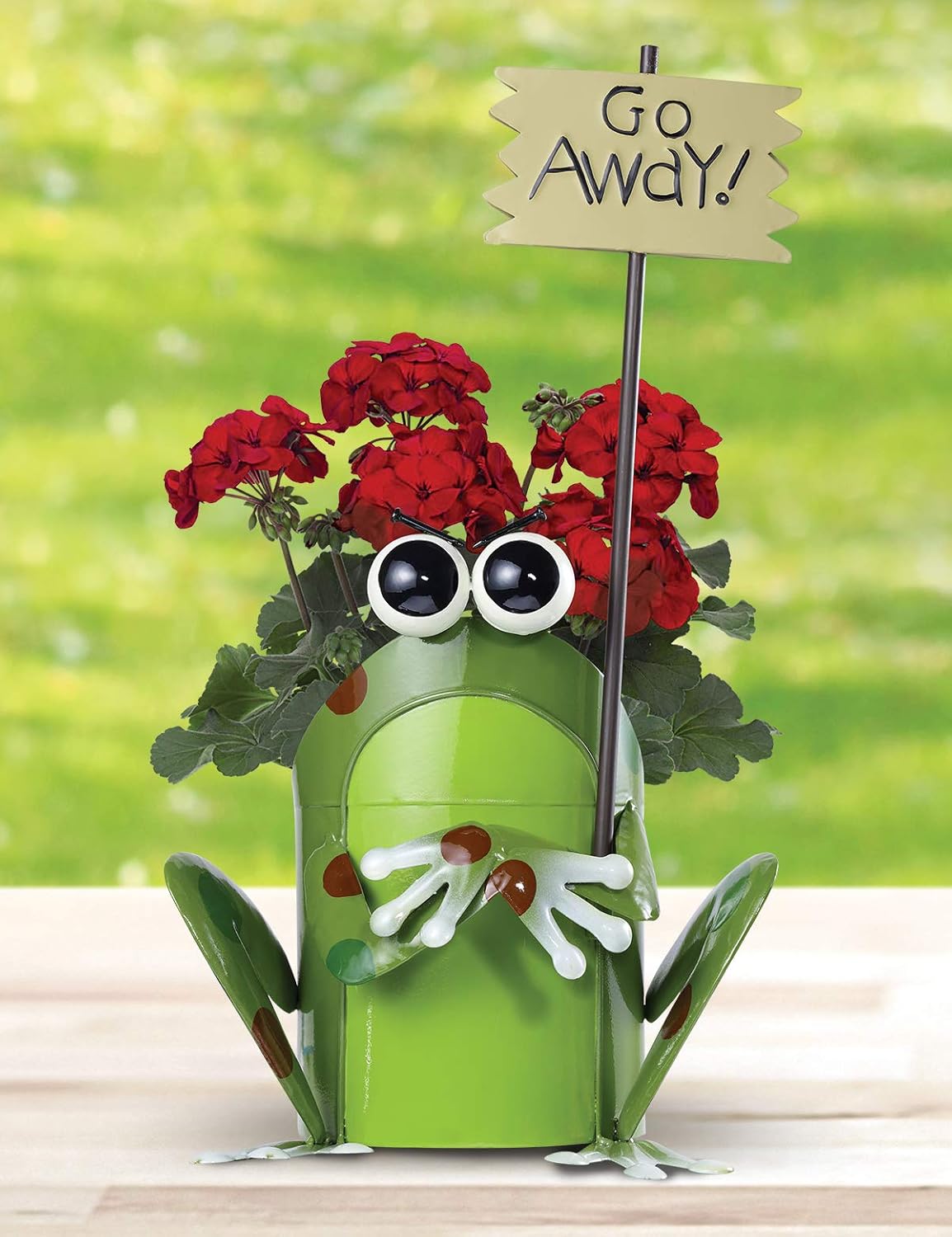 Sunset Vista Designs Get Happy Frog Planter Bright Green 13.75 Inches