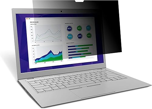 3M Filtro de privacidad táctil para portátil de pantalla completa de 12,3" con sistema de fijación Comply (PF123C3E), color negro