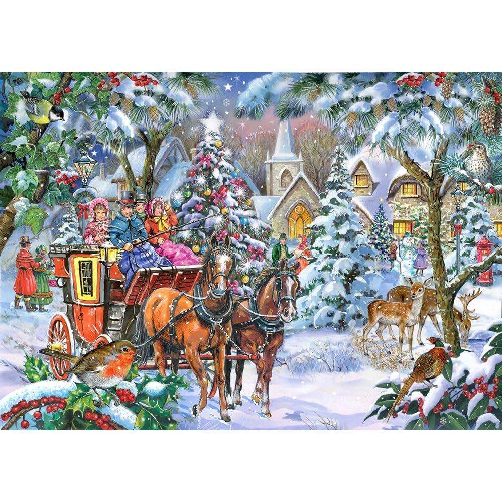 The House of Puzzles - Coach Party Jigsaw - 1000 Piece Jigsaws for Adults Artist Illustrated, Scenic Landscape, Deluxe Puzzle Gifts